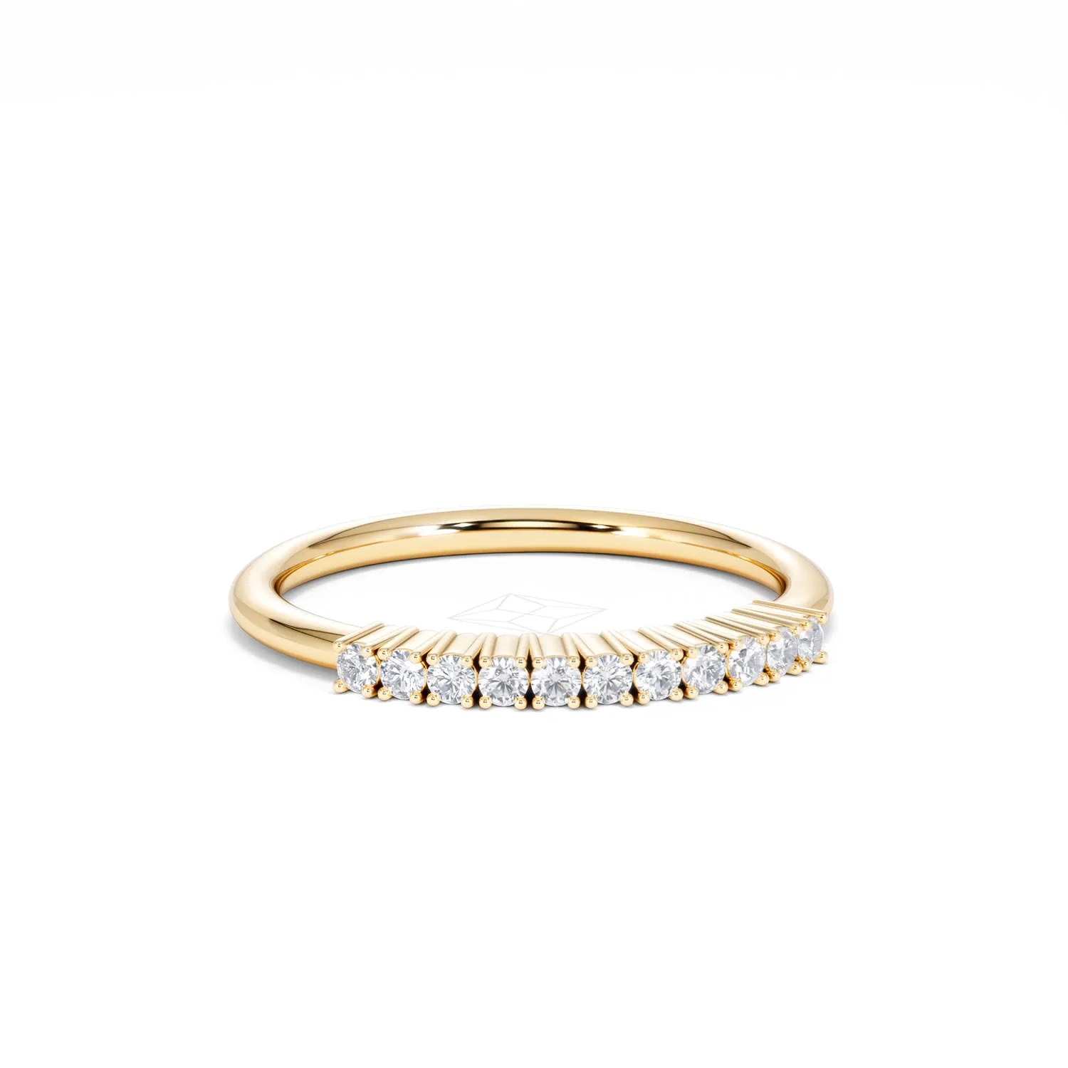 Twilight Lab Diamond 0.15ct H/SI Half Eternity Ring in 18K Gold Vermeil - Image 12