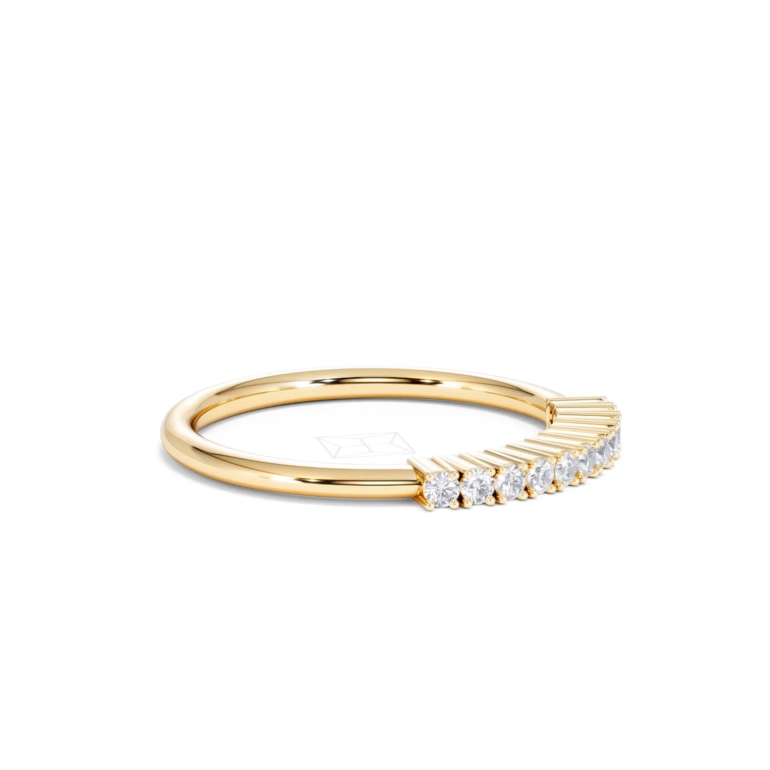 Twilight Lab Diamond 0.15ct H/SI Half Eternity Ring in 18K Gold Vermeil - Image 22