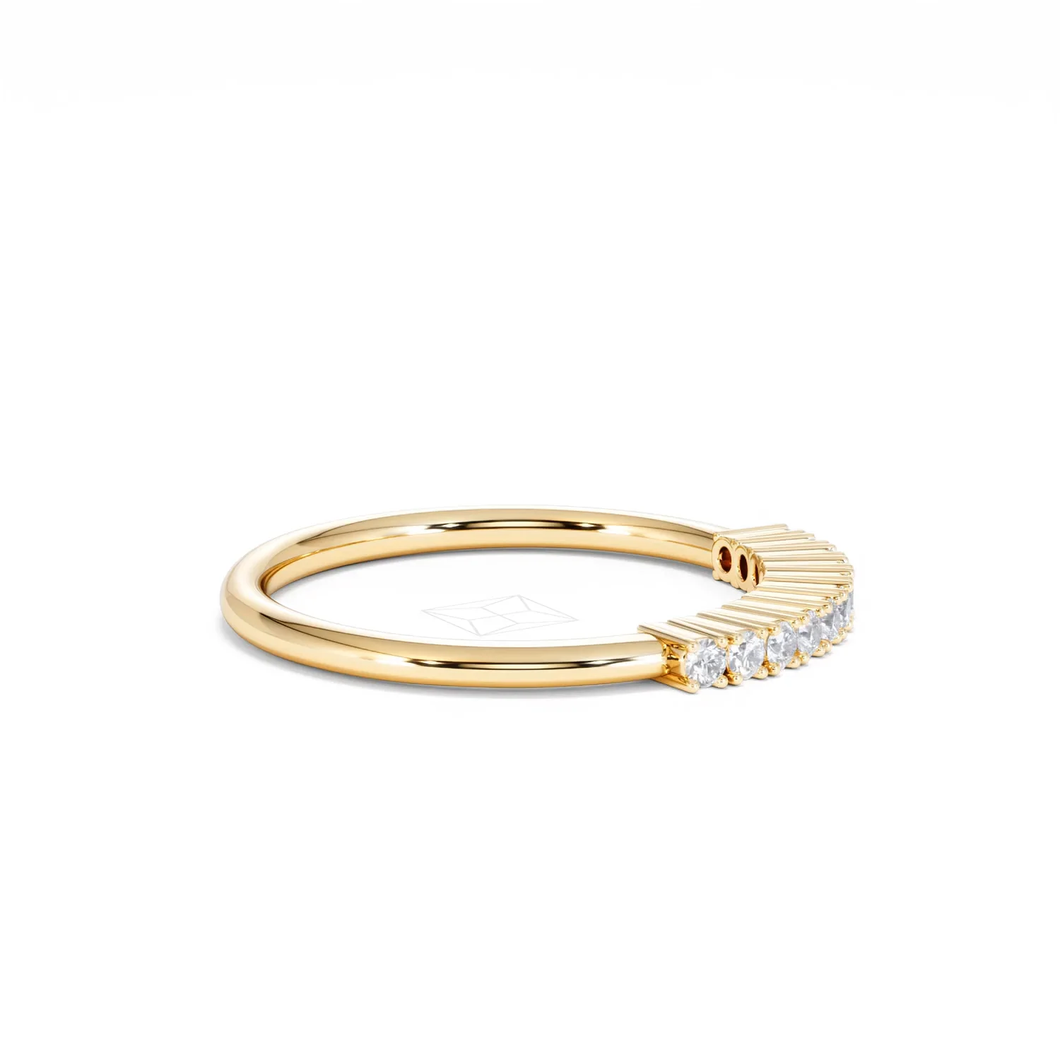 Twilight Lab Diamond 0.15ct H/SI Half Eternity Ring in 18K Gold Vermeil - Image 26