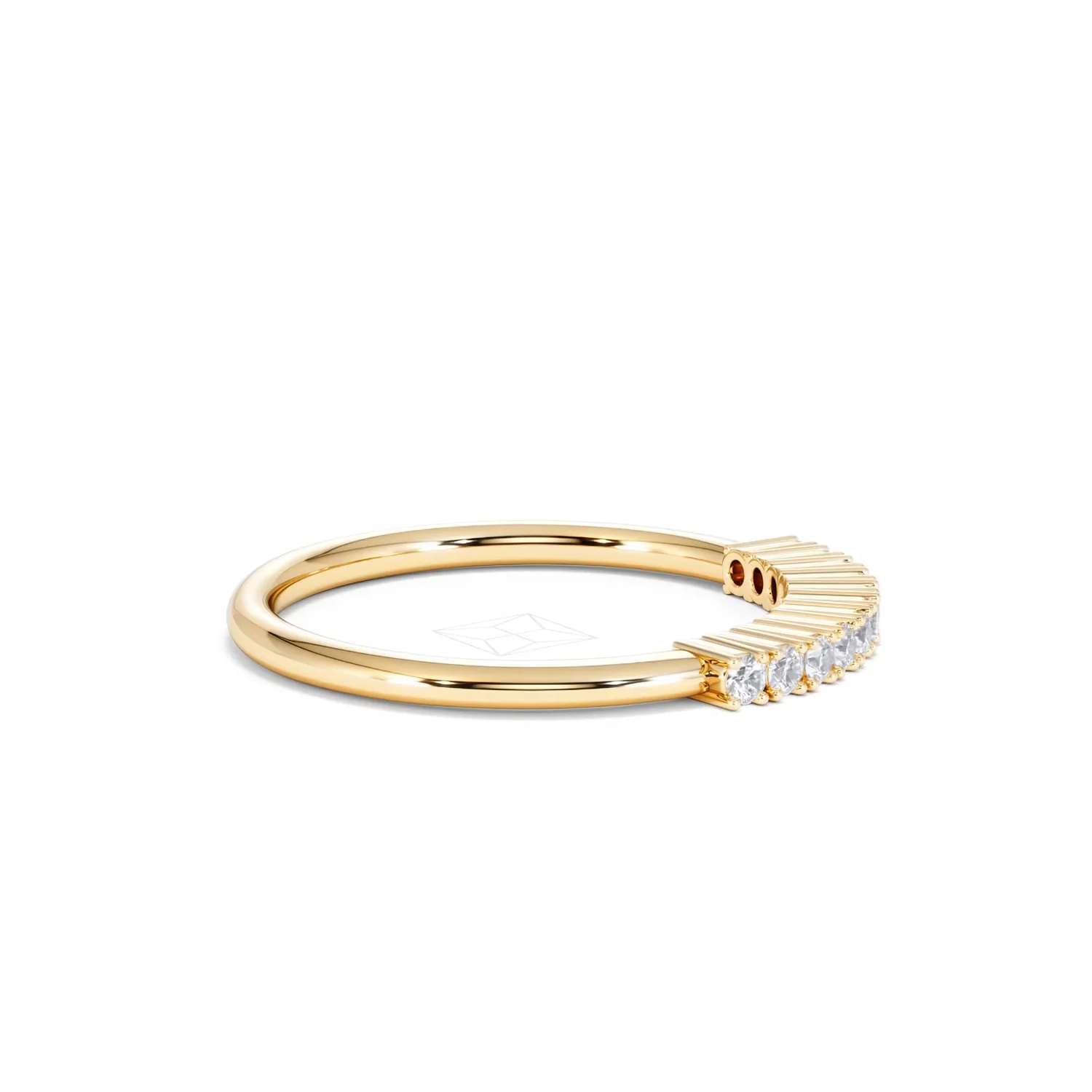 Twilight Lab Diamond 0.15ct H/SI Half Eternity Ring in 18K Gold Vermeil - Image 27