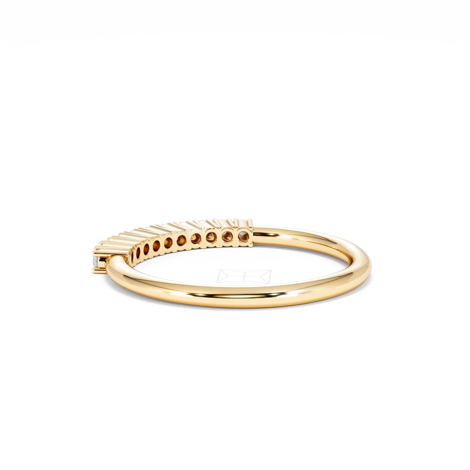 Twilight Lab Diamond 0.15ct H/SI Half Eternity Ring in 18K Gold Vermeil - Image 58