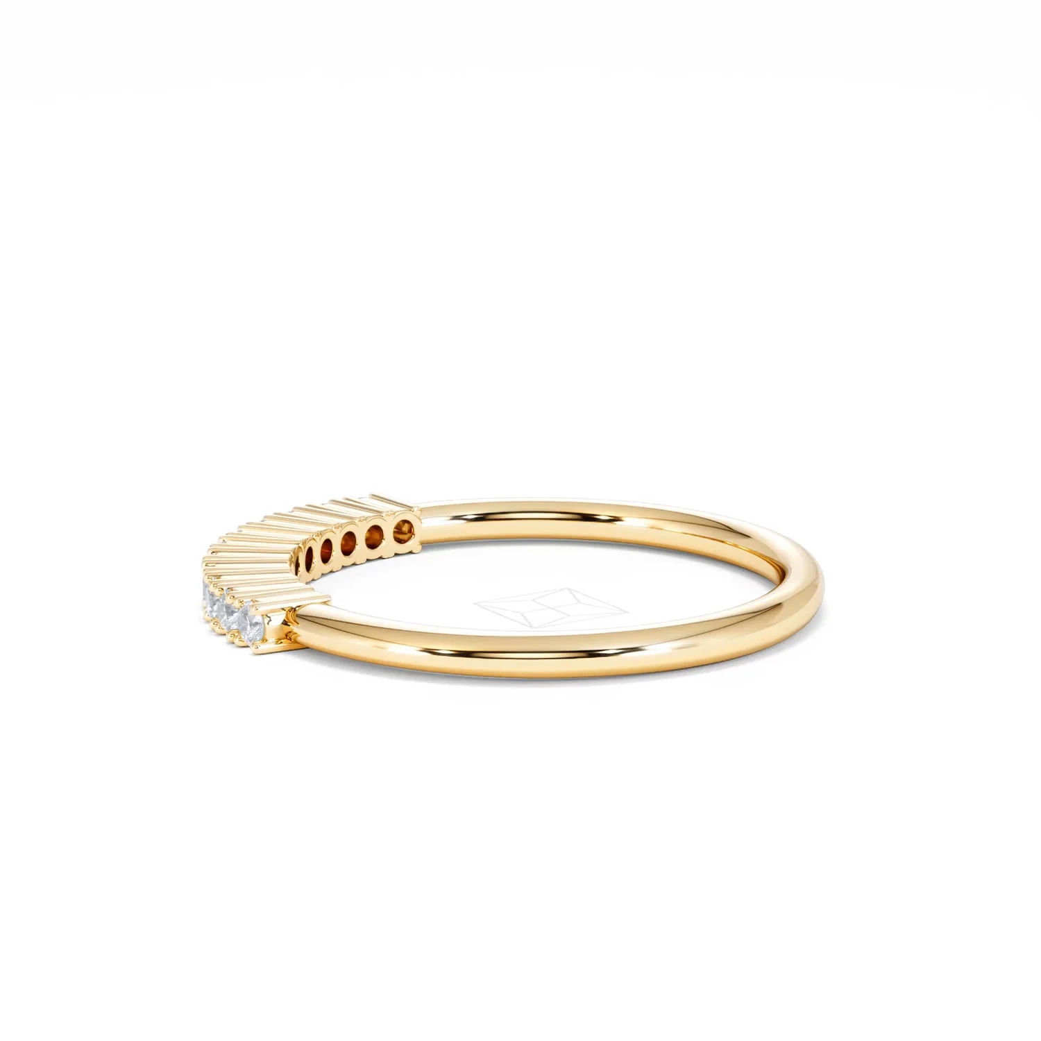 Twilight Lab Diamond 0.15ct H/SI Half Eternity Ring in 18K Gold Vermeil - Image 66