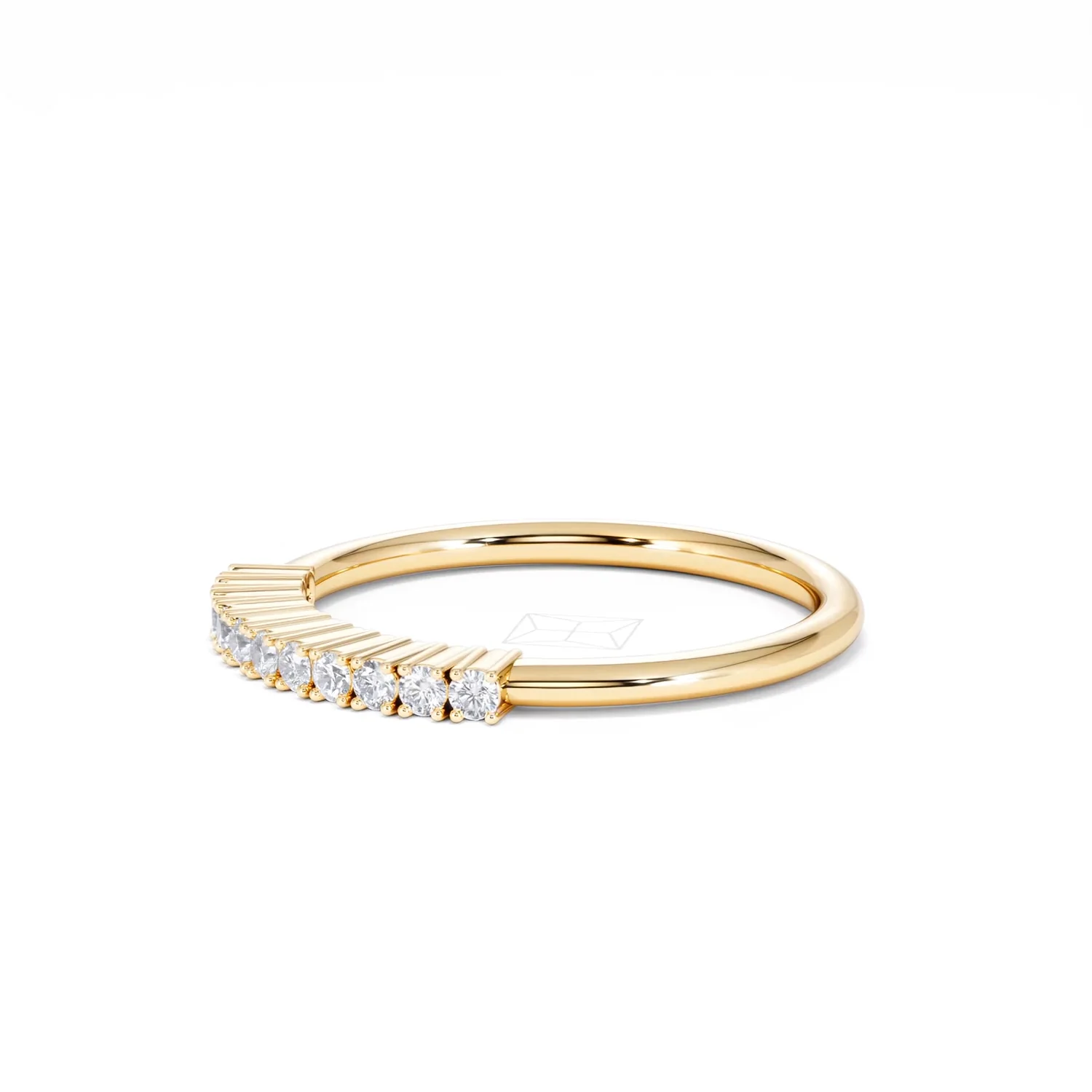 Twilight Lab Diamond 0.15ct H/SI Half Eternity Ring in 18K Gold Vermeil - Image 76