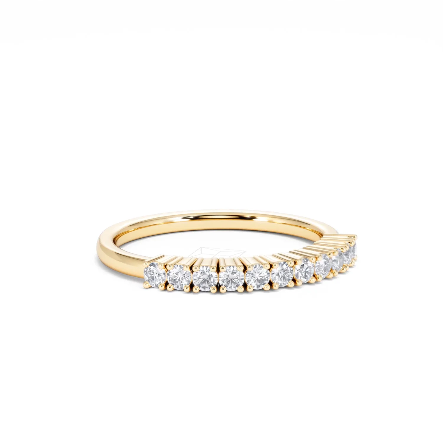 Twilight Lab Diamond 0.30ct H/SI Half Eternity Ring in 18K Gold Vermeil - Image 15