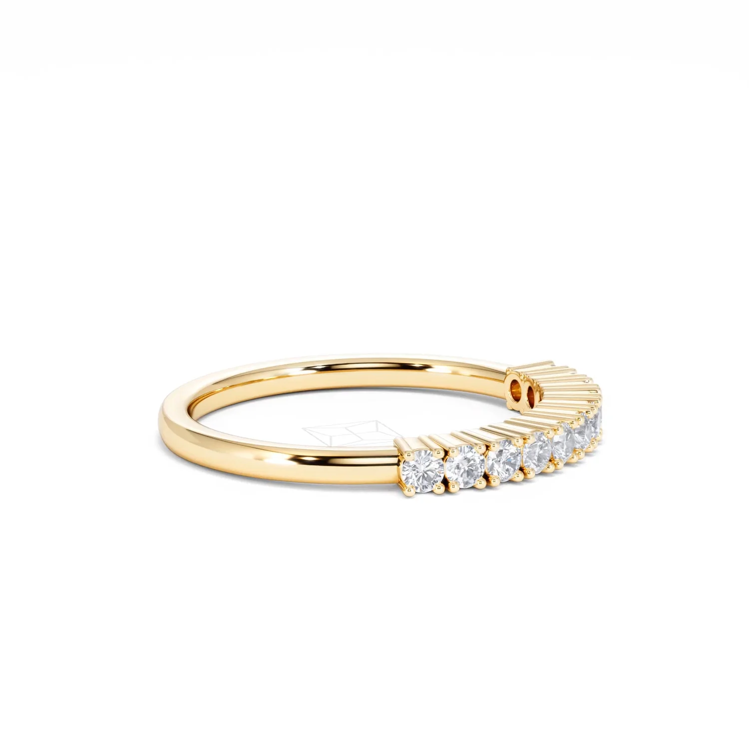 Twilight Lab Diamond 0.30ct H/SI Half Eternity Ring in 18K Gold Vermeil - Image 24