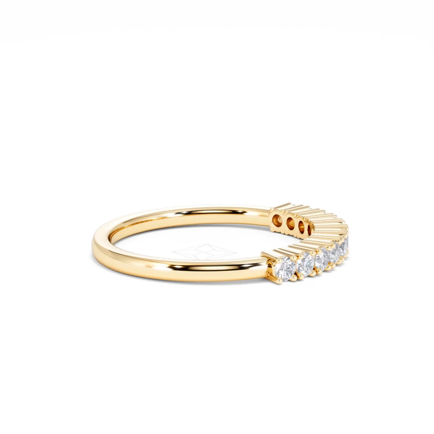 Twilight Lab Diamond 0.30ct H/SI Half Eternity Ring in 18K Gold Vermeil - Image 28