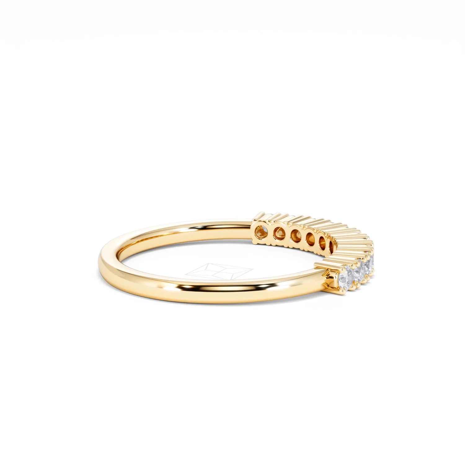 Twilight Lab Diamond 0.30ct H/SI Half Eternity Ring in 18K Gold Vermeil - Image 33