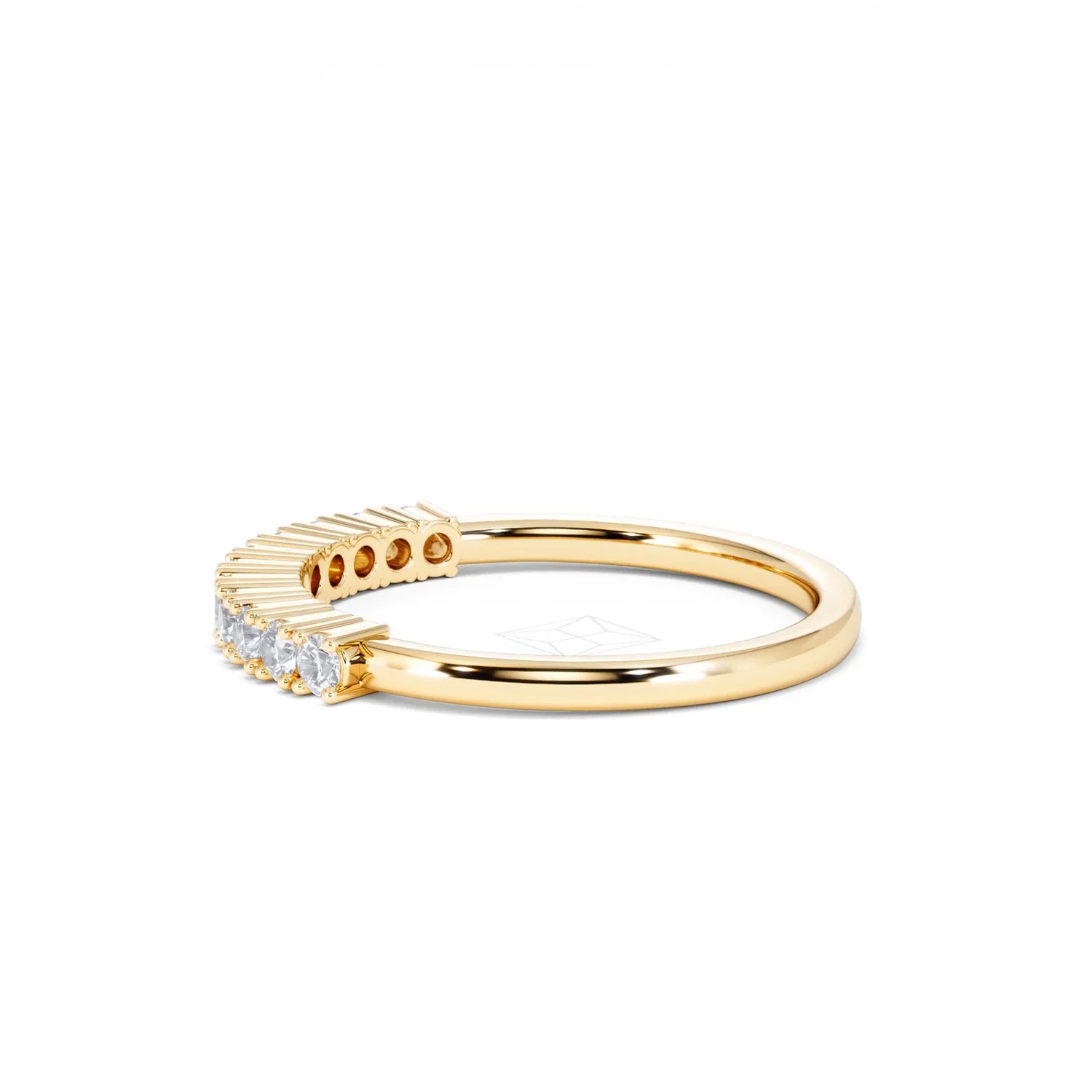 Twilight Lab Diamond 0.30ct H/SI Half Eternity Ring in 18K Gold Vermeil - Image 67