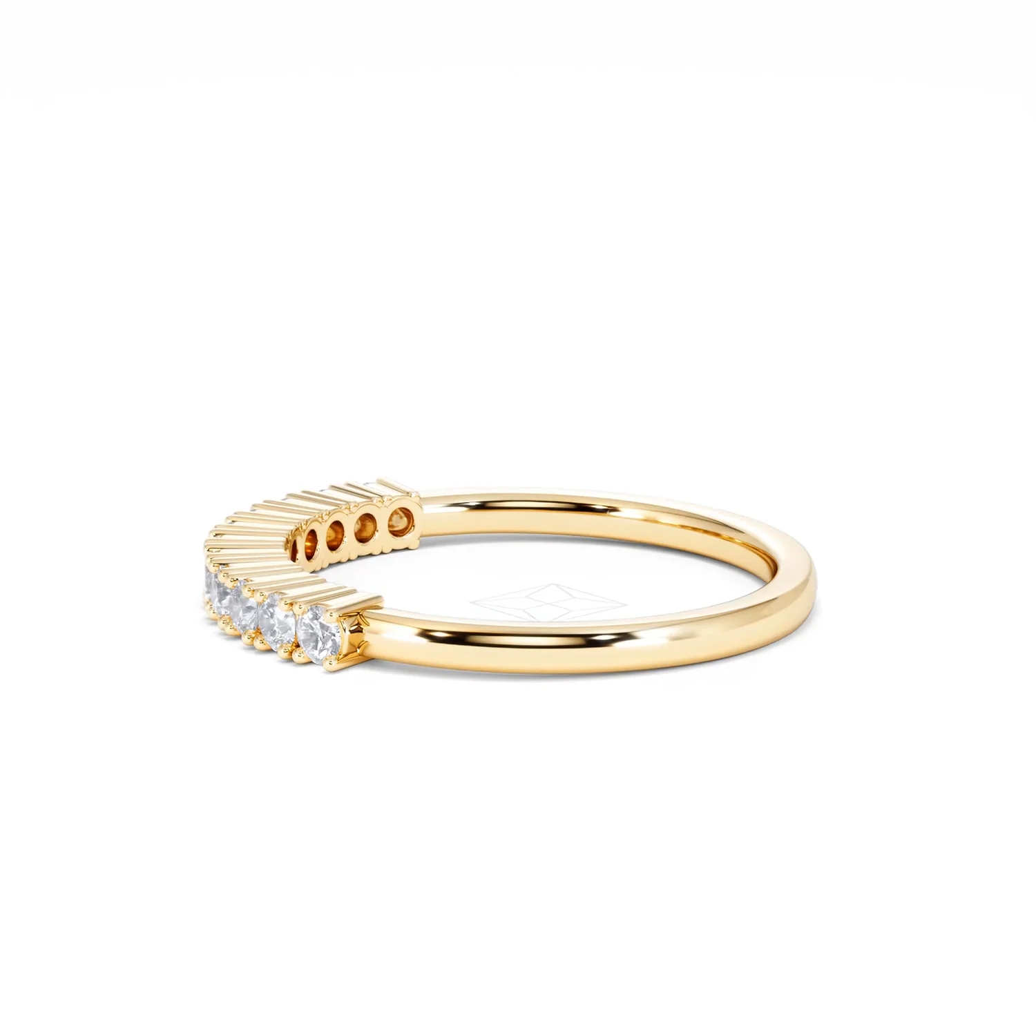 Twilight Lab Diamond 0.30ct H/SI Half Eternity Ring in 18K Gold Vermeil - Image 68
