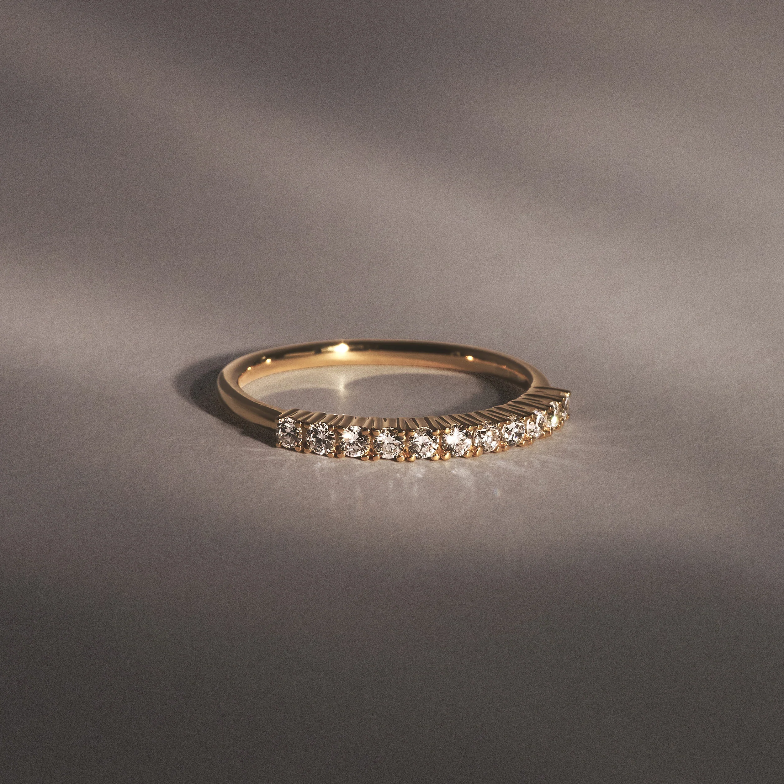 Twilight Lab Diamond 0.30ct H/SI Half Eternity Ring in 18K Gold Vermeil - Image 7
