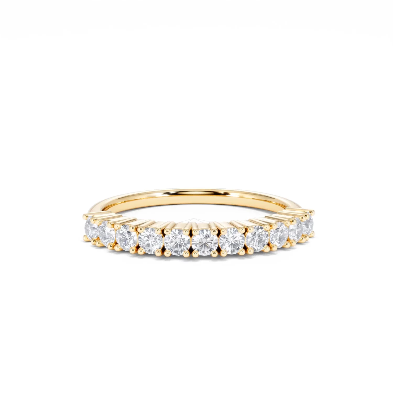 Twilight Lab Diamond 0.50ct H/SI Half Eternity Ring in 18K Gold Vermeil - Image 11