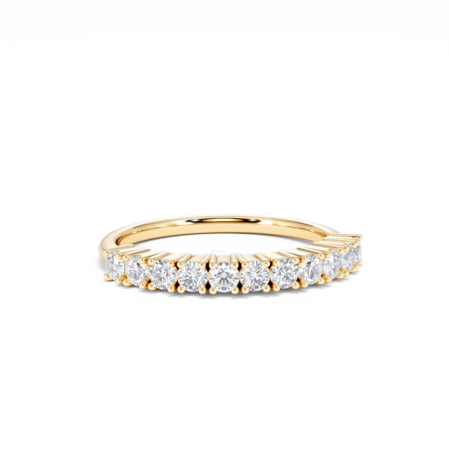 Twilight Lab Diamond 0.50ct H/SI Half Eternity Ring in 18K Gold Vermeil - Image 13