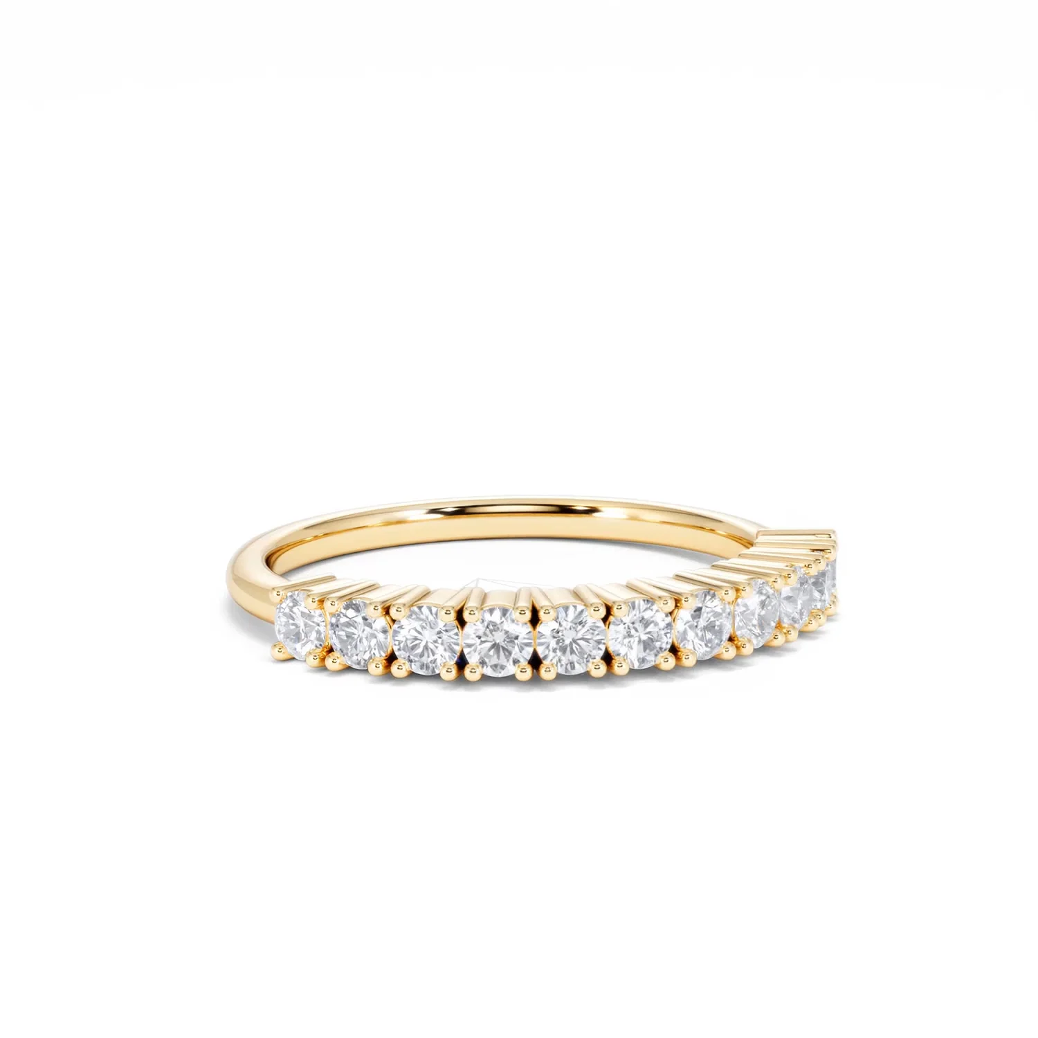 Twilight Lab Diamond 0.50ct H/SI Half Eternity Ring in 18K Gold Vermeil - Image 15