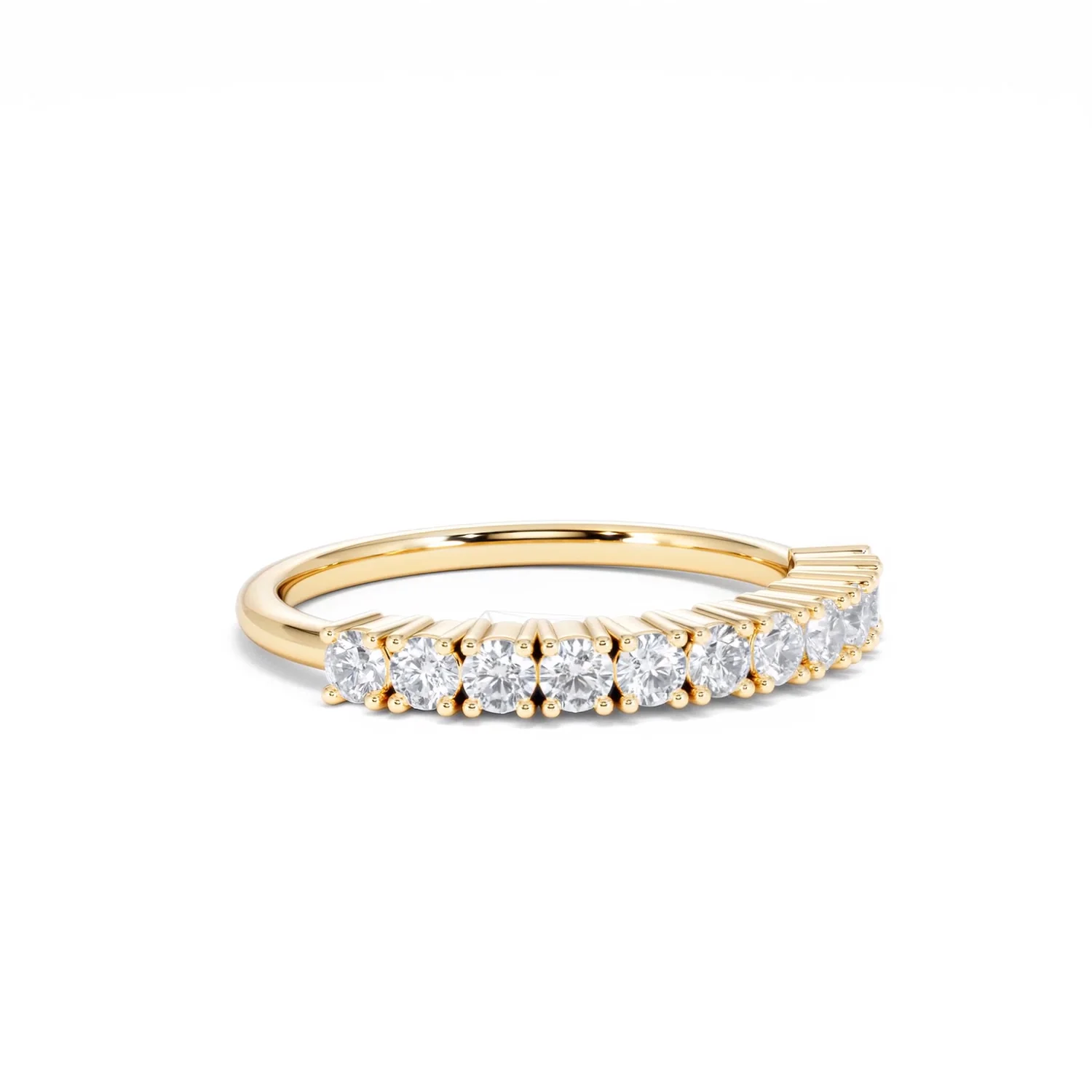 Twilight Lab Diamond 0.50ct H/SI Half Eternity Ring in 18K Gold Vermeil - Image 17