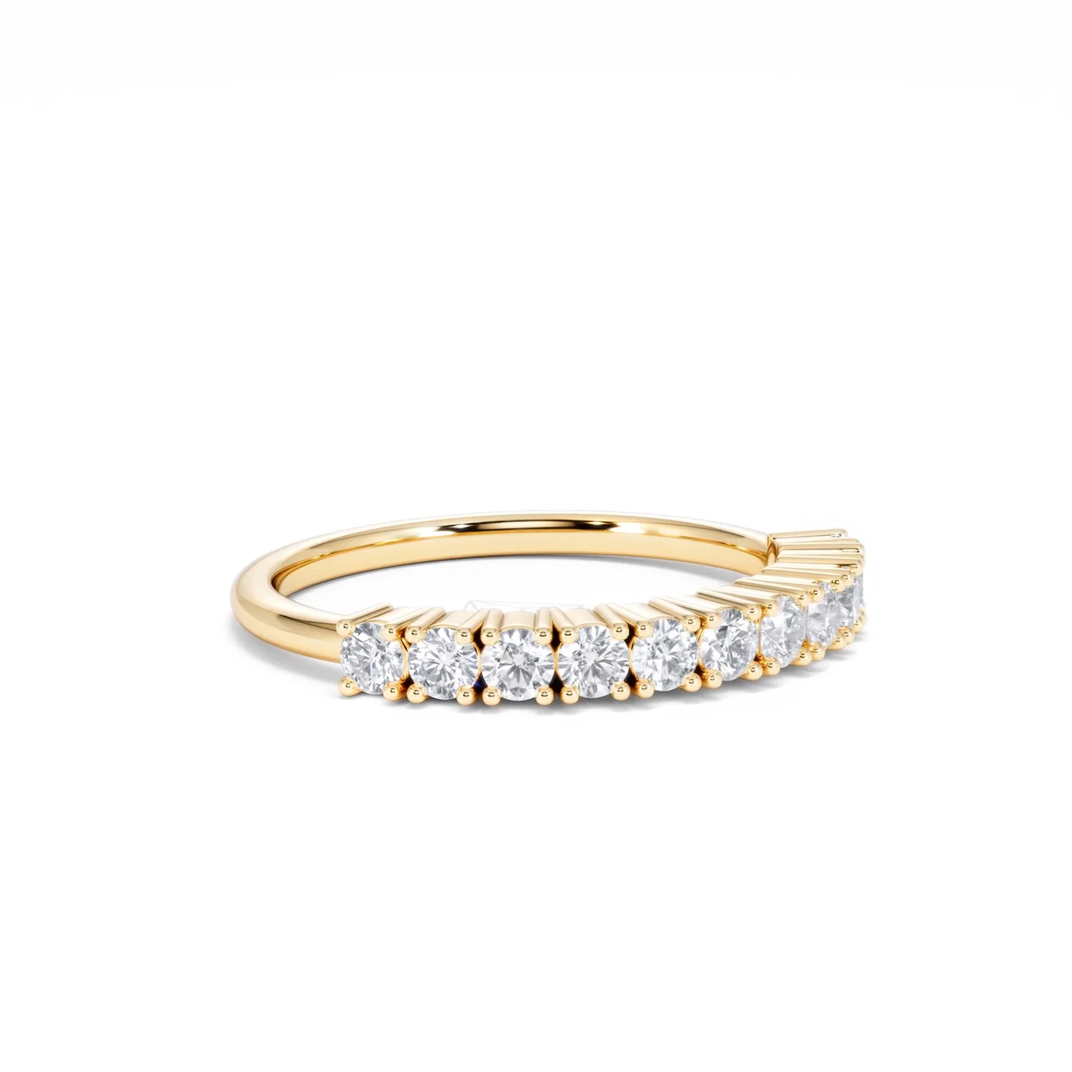 Twilight Lab Diamond 0.50ct H/SI Half Eternity Ring in 18K Gold Vermeil - Image 18