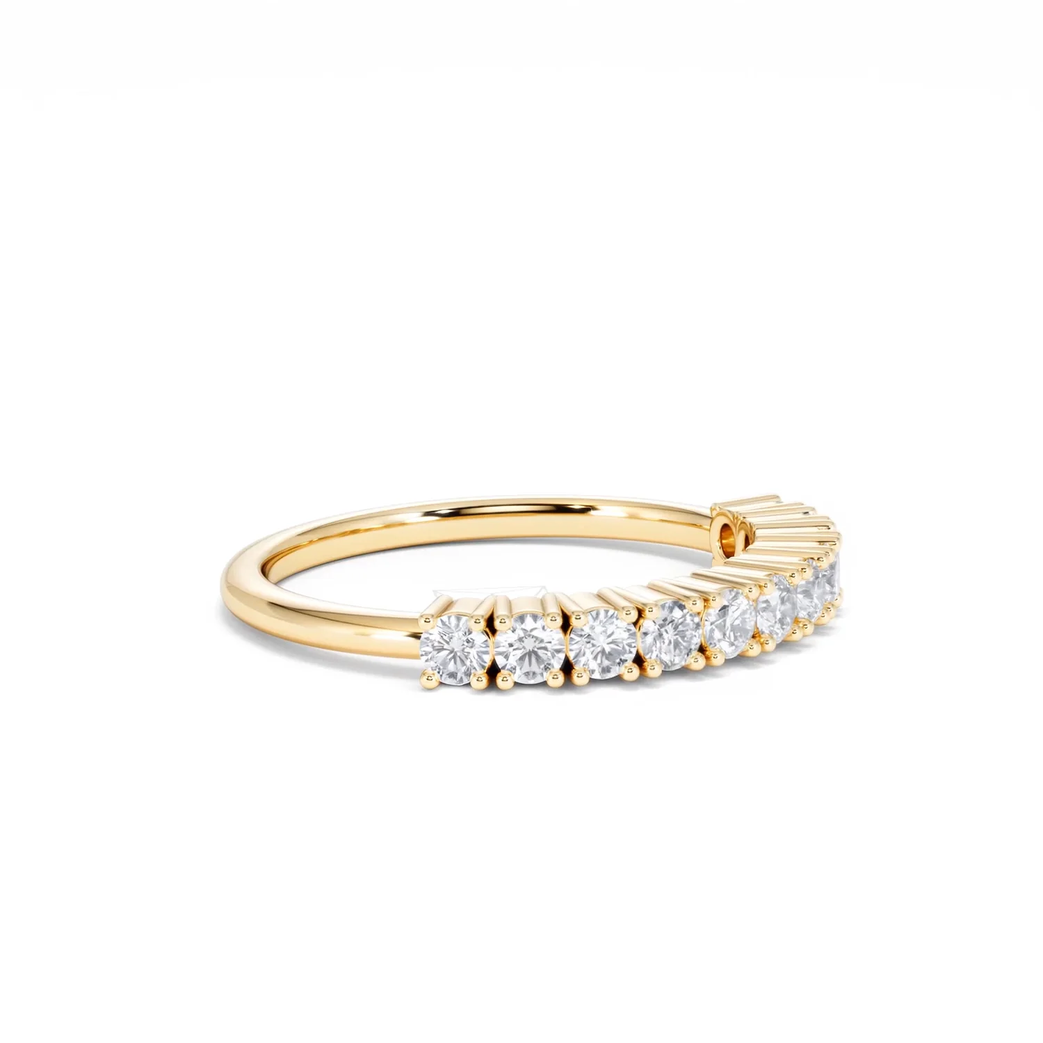 Twilight Lab Diamond 0.50ct H/SI Half Eternity Ring in 18K Gold Vermeil - Image 22