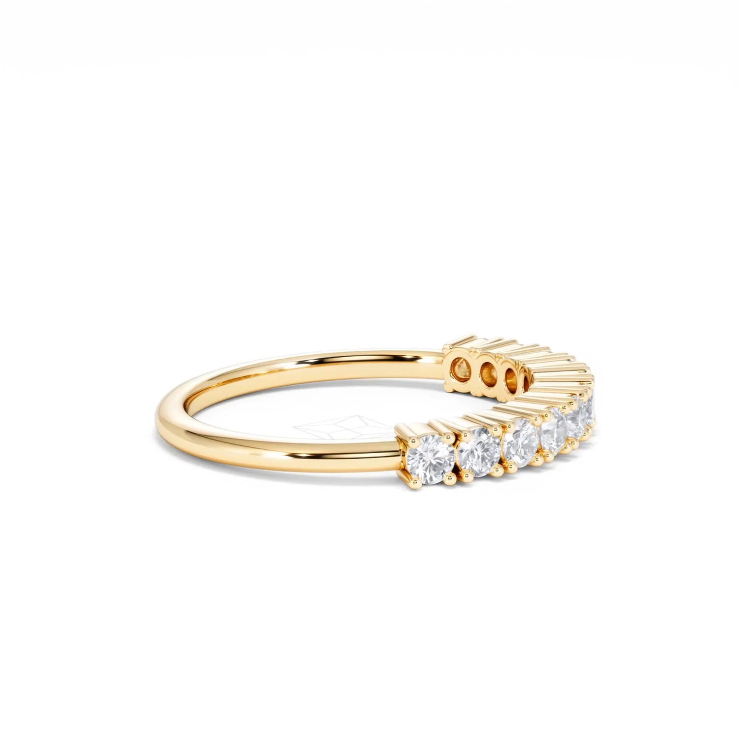 Twilight Lab Diamond 0.50ct H/SI Half Eternity Ring in 18K Gold Vermeil - Image 28