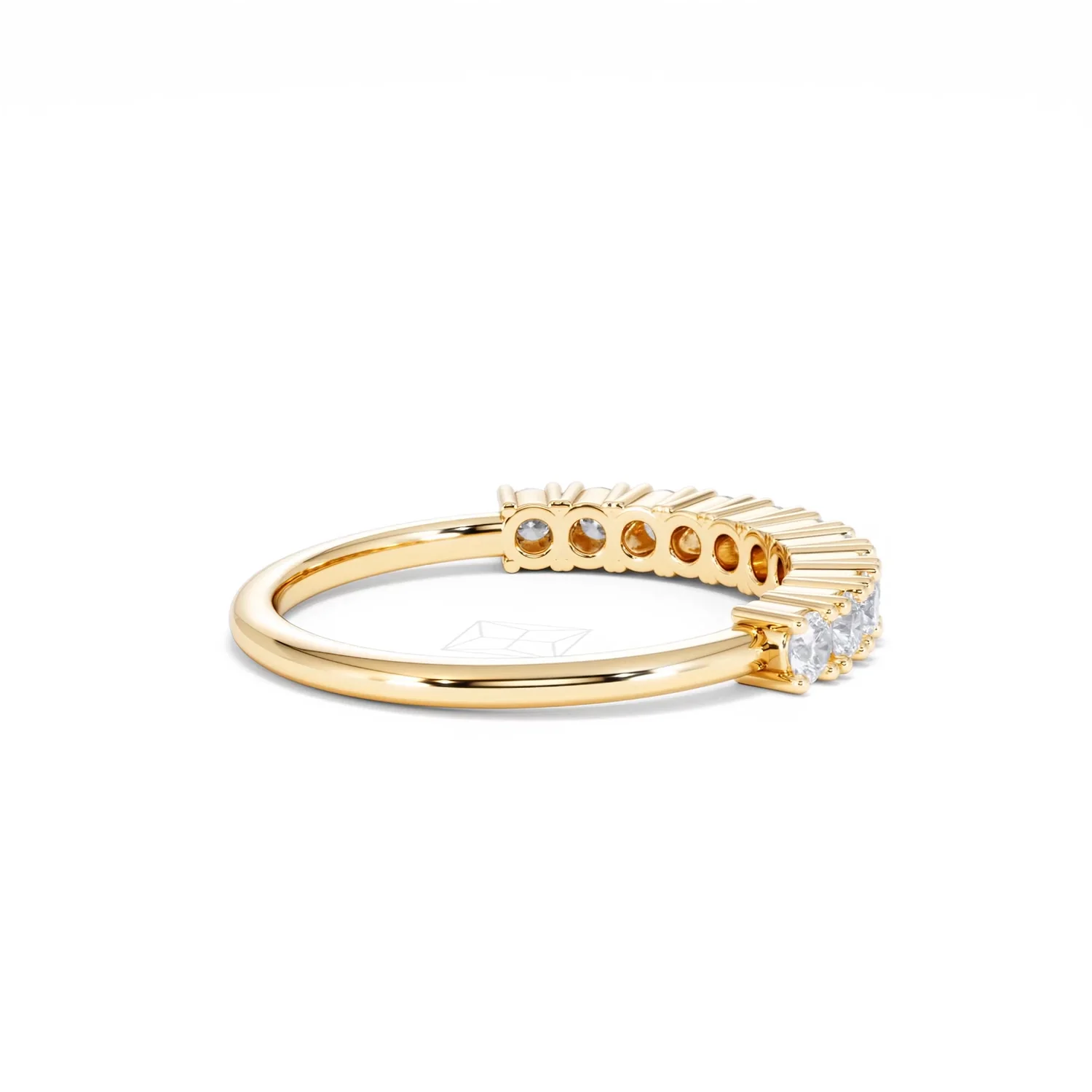 Twilight Lab Diamond 0.50ct H/SI Half Eternity Ring in 18K Gold Vermeil - Image 36
