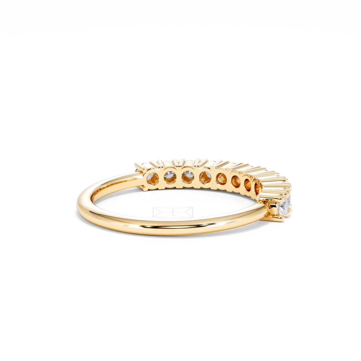 Twilight Lab Diamond 0.50ct H/SI Half Eternity Ring in 18K Gold Vermeil - Image 40