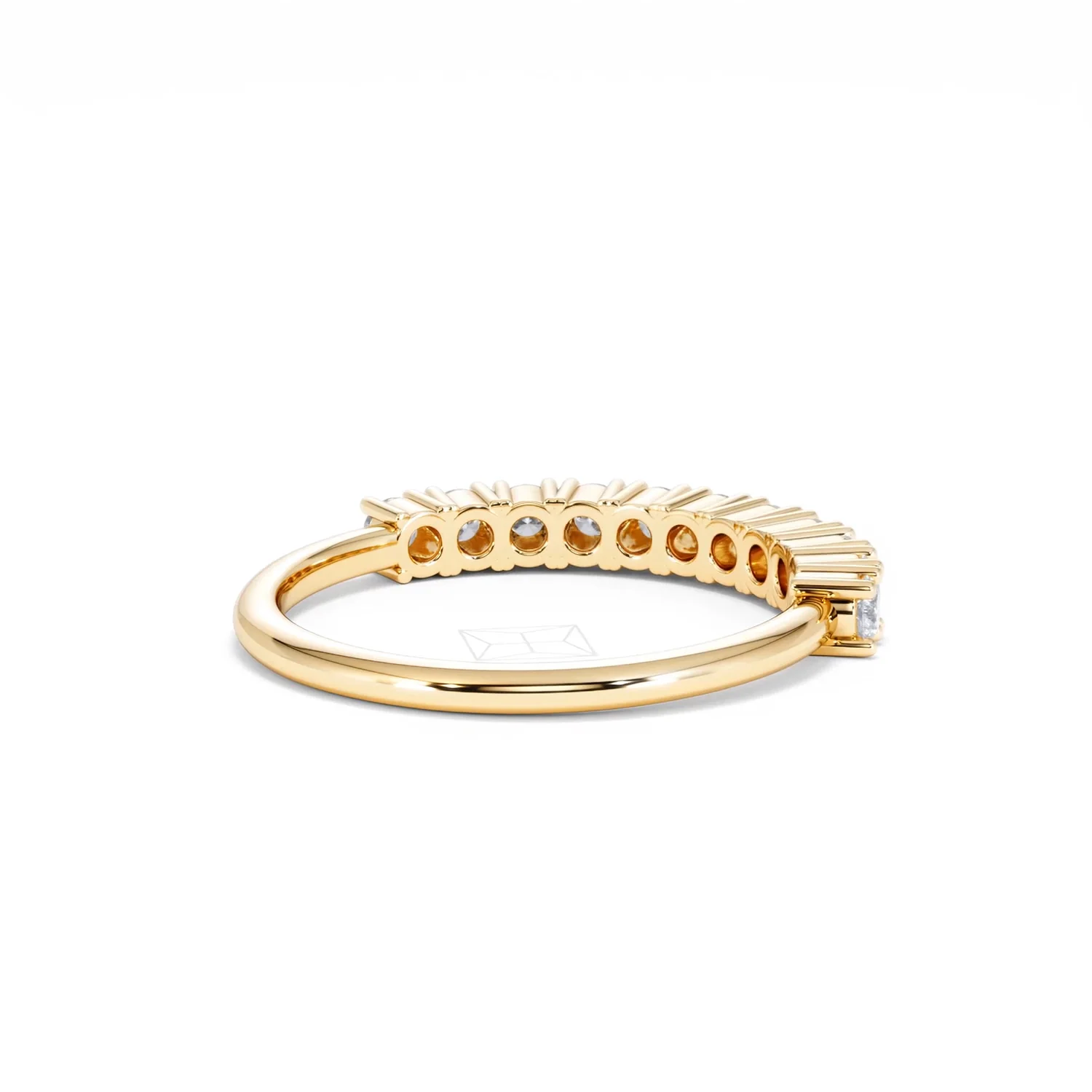 Twilight Lab Diamond 0.50ct H/SI Half Eternity Ring in 18K Gold Vermeil - Image 42