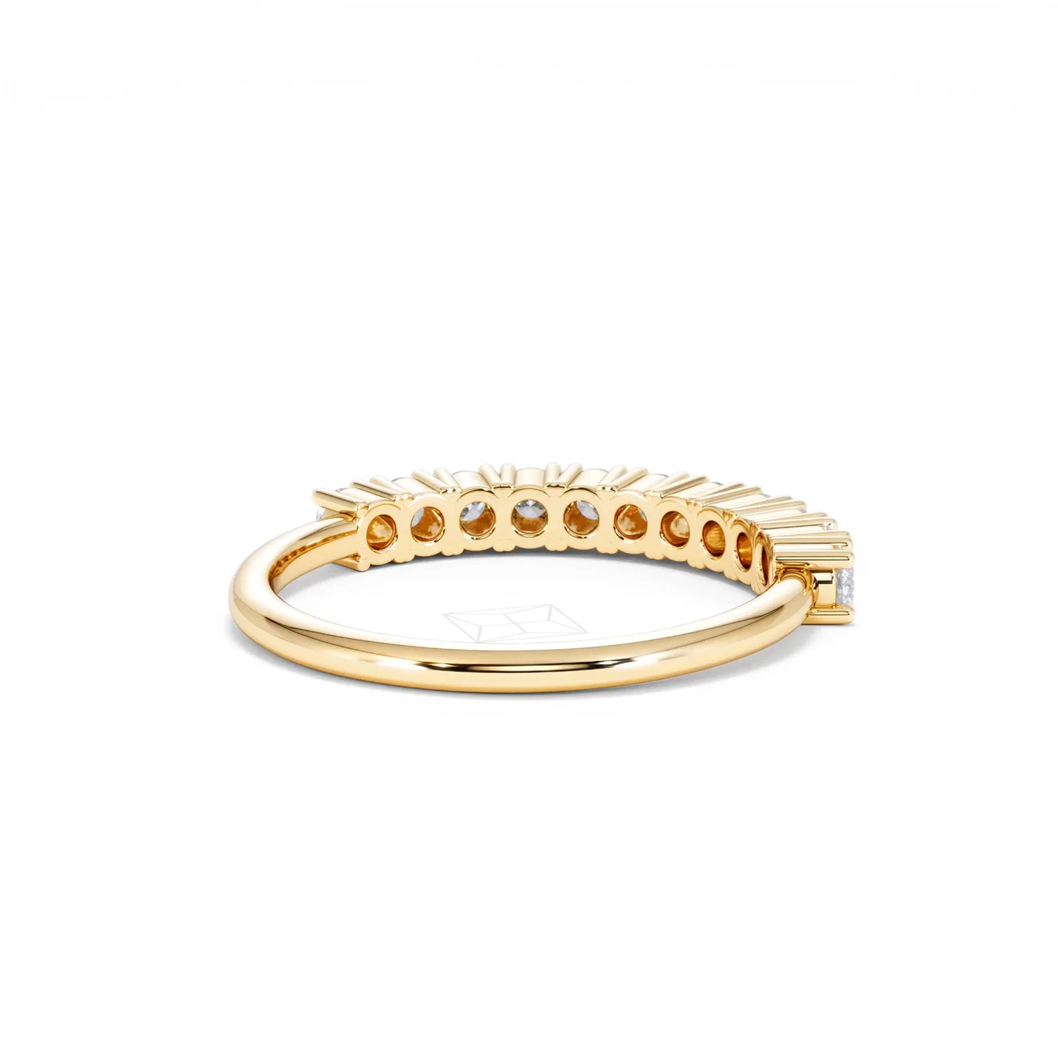 Twilight Lab Diamond 0.50ct H/SI Half Eternity Ring in 18K Gold Vermeil - Image 44