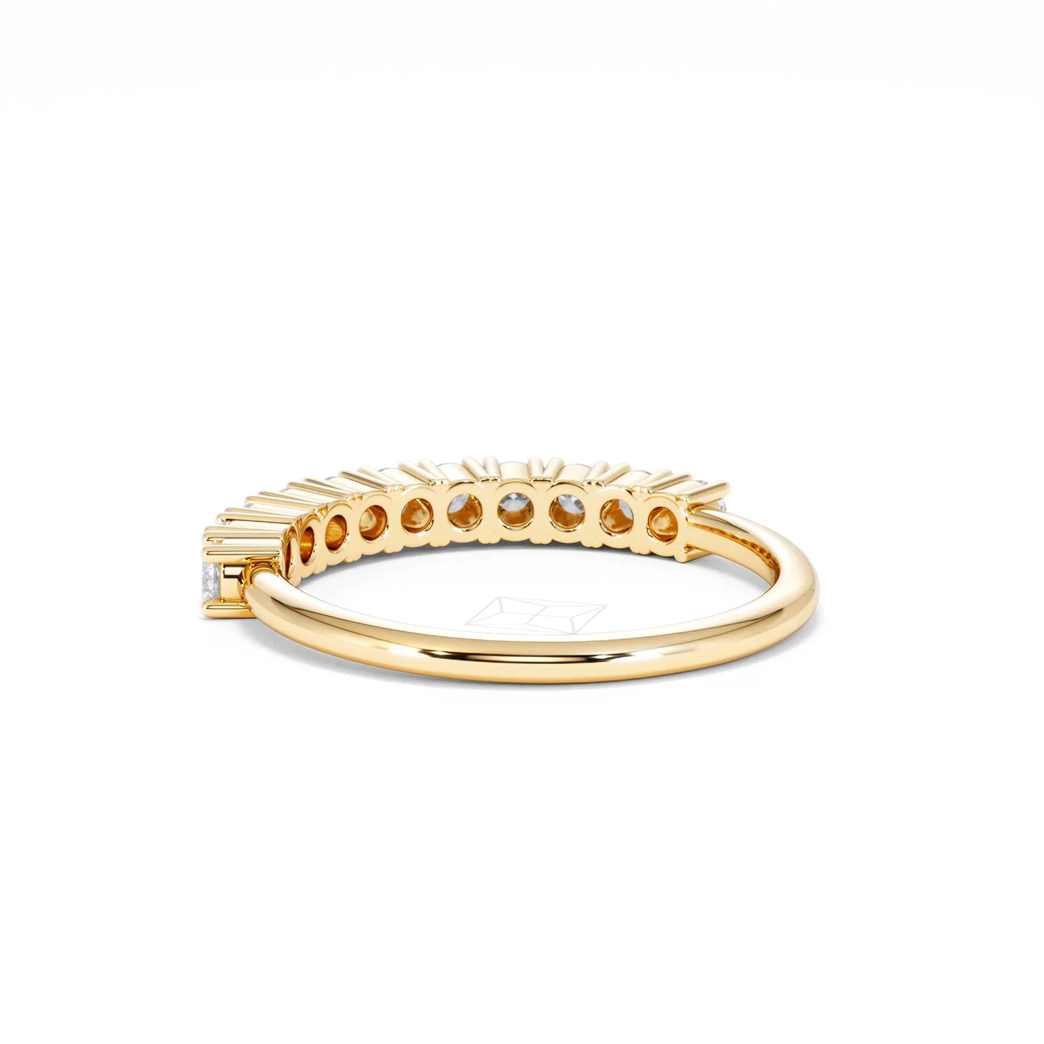 Twilight Lab Diamond 0.50ct H/SI Half Eternity Ring in 18K Gold Vermeil - Image 56