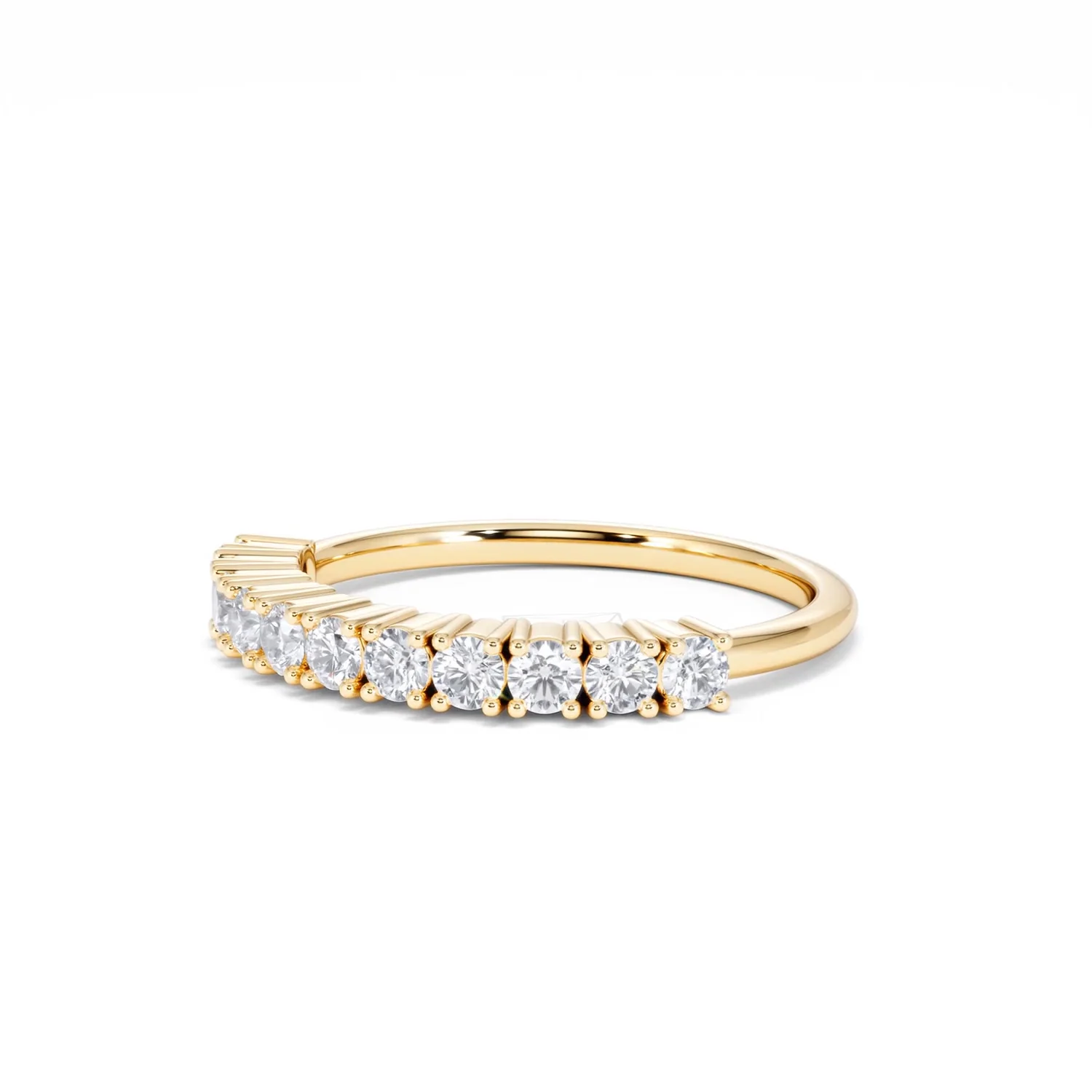 Twilight Lab Diamond 0.50ct H/SI Half Eternity Ring in 18K Gold Vermeil - Image 81