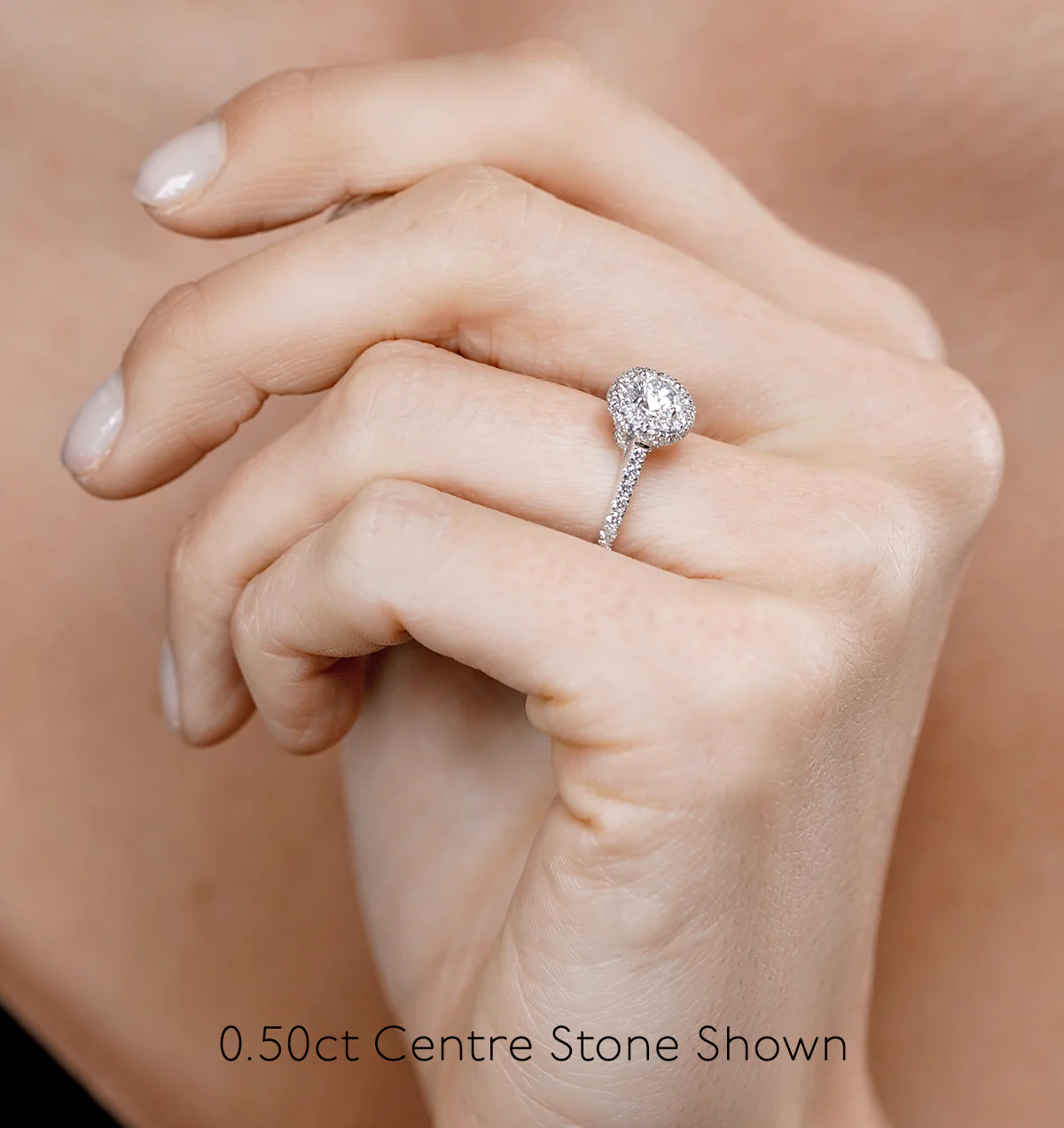 Valerie Diamond Halo Engagement Ring in 18K Gold 1.10ct G/SI2 - Image 4