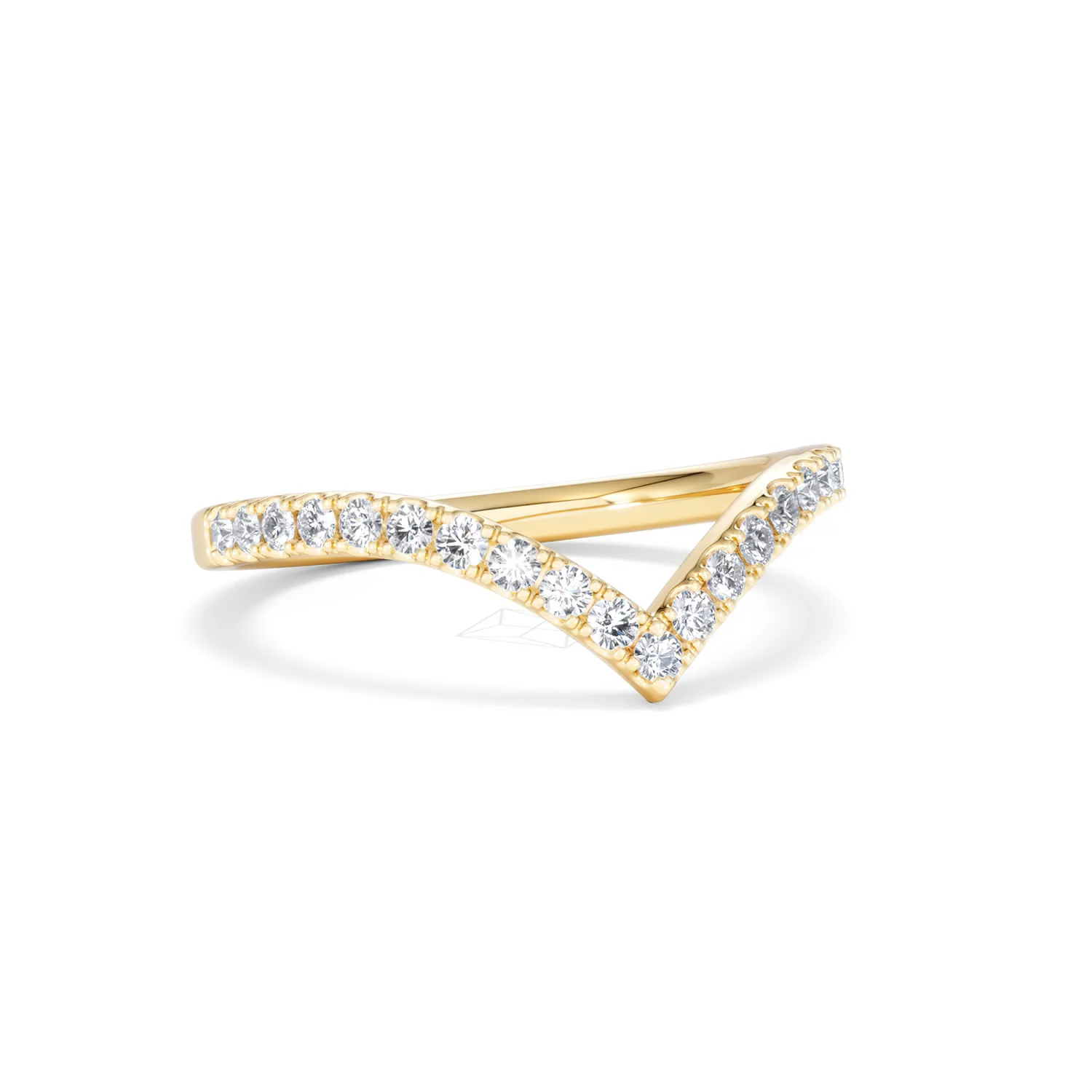 Vela 0.35ct Round Cut Lab Diamond Wishbone Wedding Ring in 18K Yellow Gold - Image 13