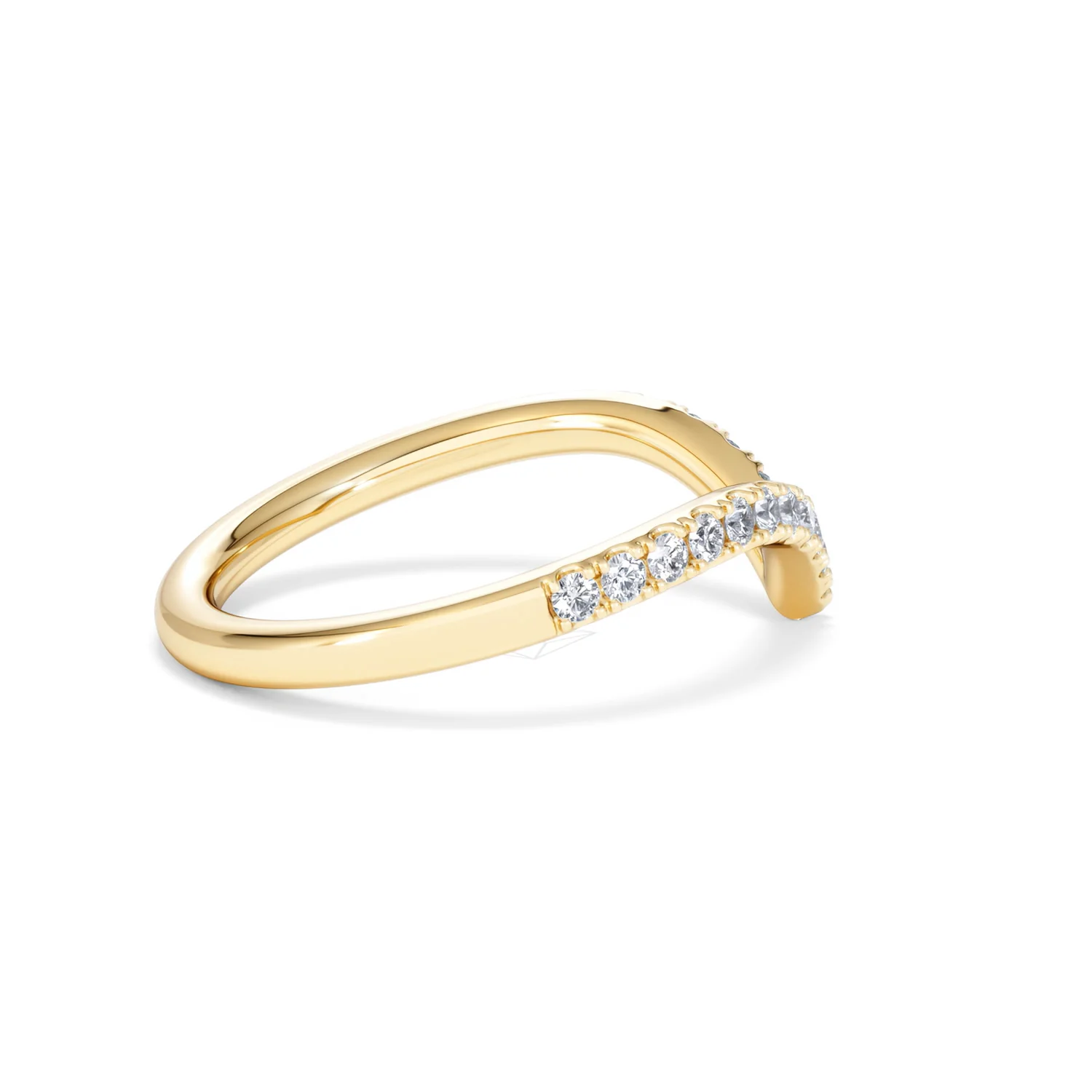 Vela 0.35ct Round Cut Lab Diamond Wishbone Wedding Ring in 18K Yellow Gold - Image 31