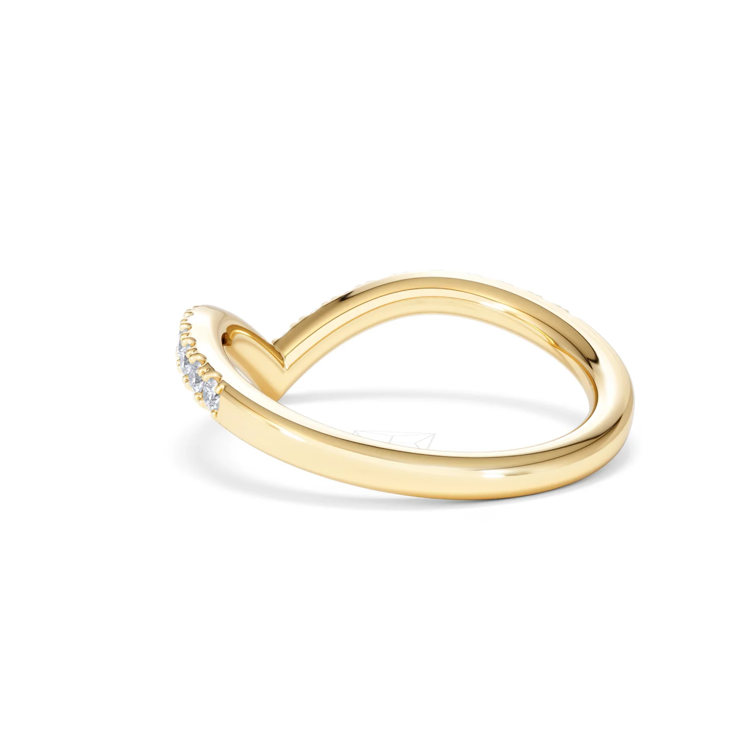 Vela 0.35ct Round Cut Lab Diamond Wishbone Wedding Ring in 18K Yellow Gold - Image 56
