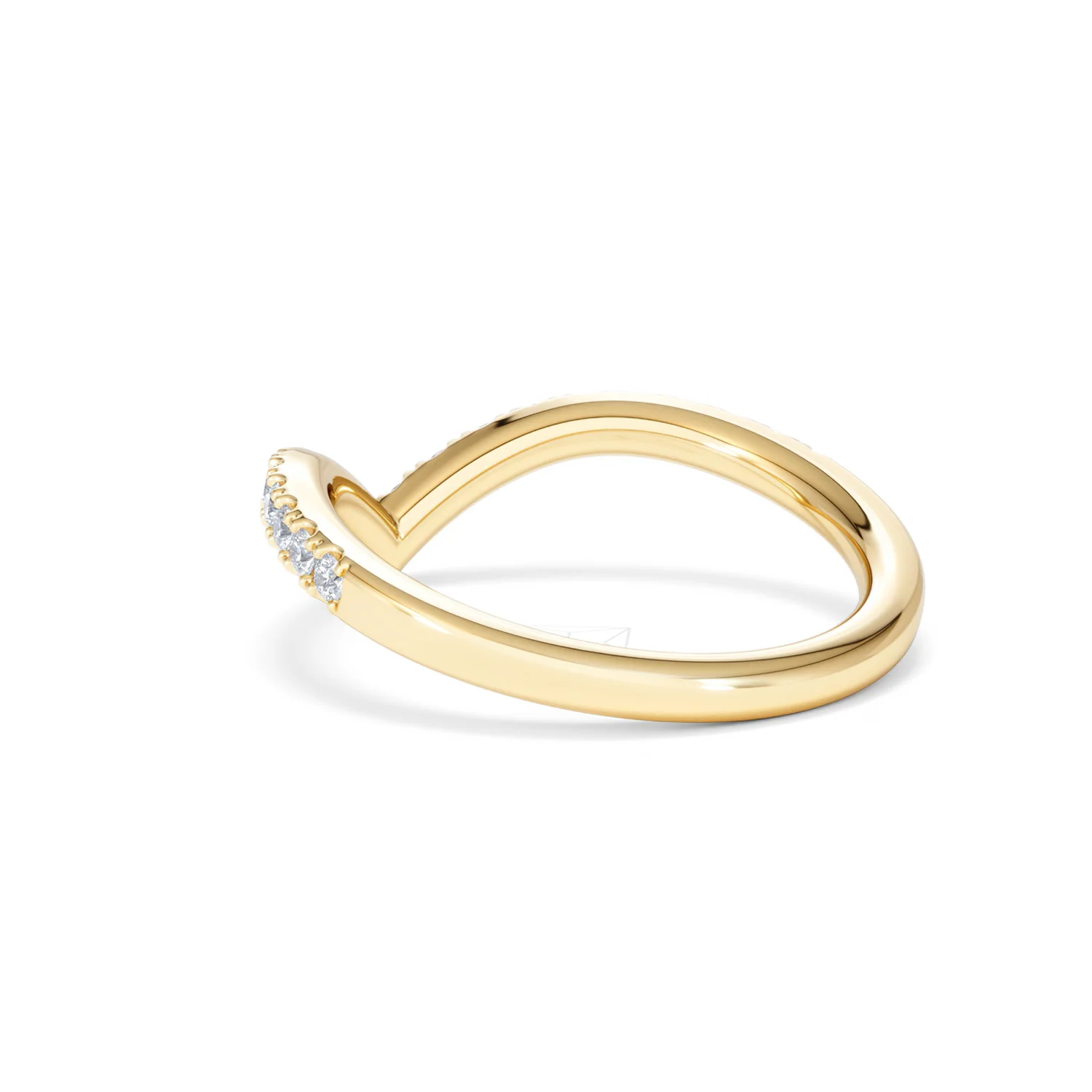 Vela 0.35ct Round Cut Lab Diamond Wishbone Wedding Ring in 18K Yellow Gold - Image 57