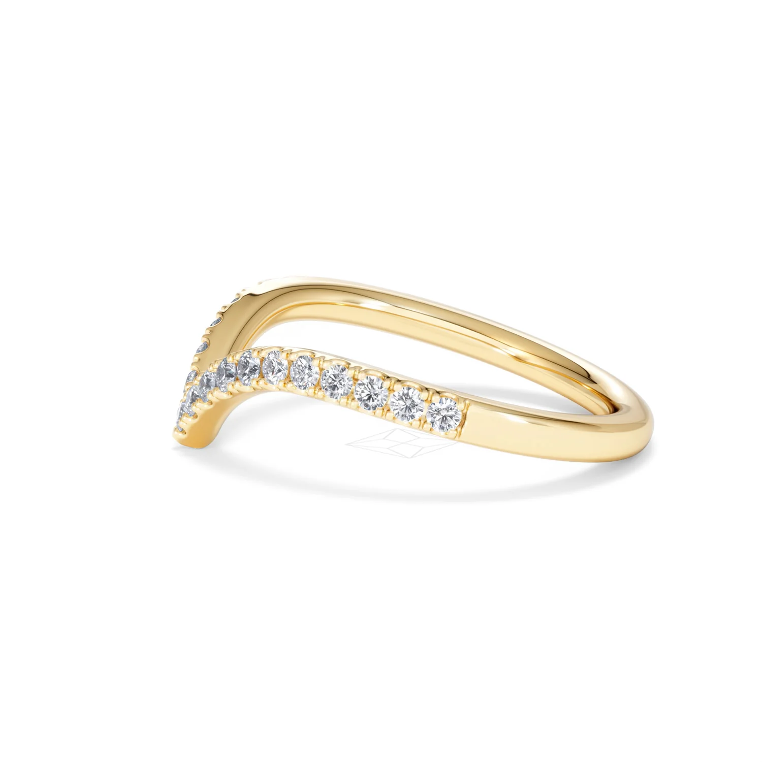 Vela 0.35ct Round Cut Lab Diamond Wishbone Wedding Ring in 18K Yellow Gold - Image 69