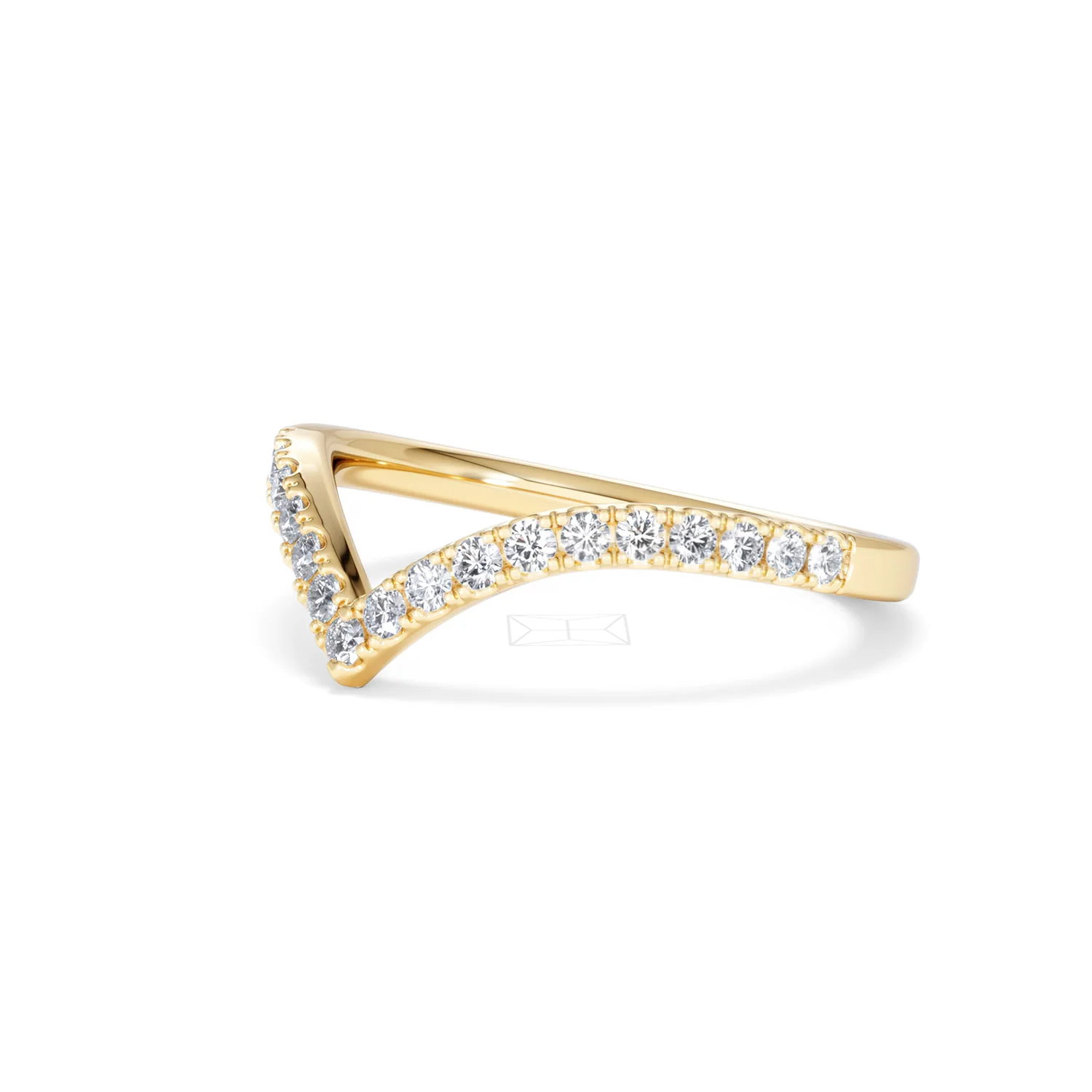 Vela 0.35ct Round Cut Lab Diamond Wishbone Wedding Ring in 18K Yellow Gold - Image 78
