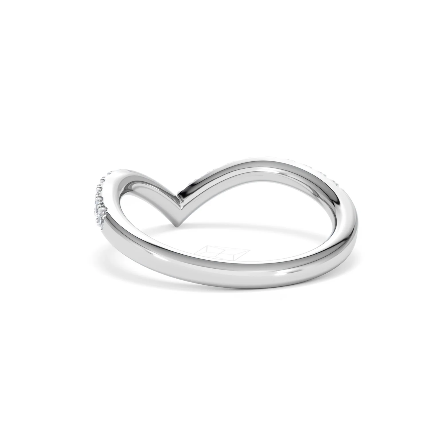 Vela 0.35ct Round Cut Lab Diamond Wishbone Wedding Ring in Platinum - Image 53