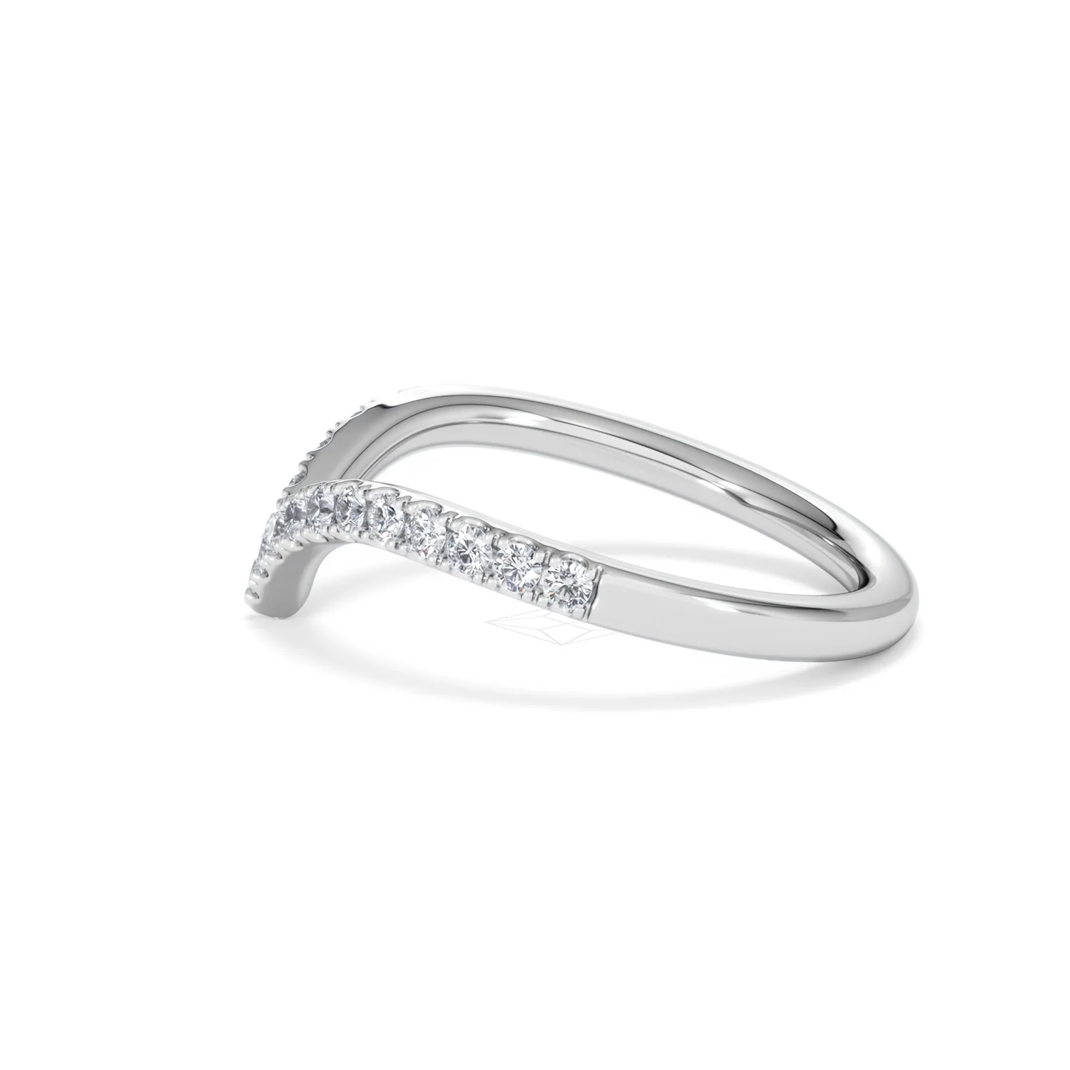 Vela 0.35ct Round Cut Lab Diamond Wishbone Wedding Ring in Platinum - Image 67