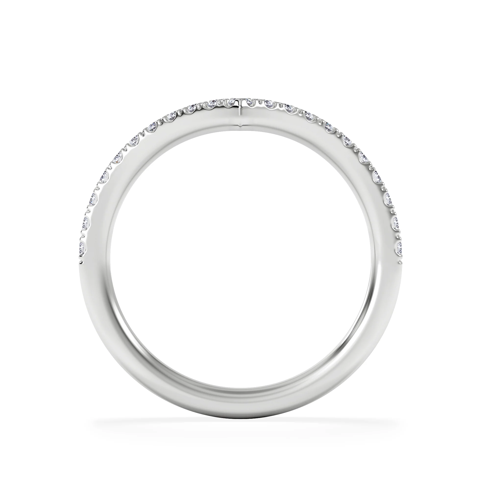 Vela 0.35ct Round Cut Lab Diamond Wishbone Wedding Ring in Platinum - Image 7