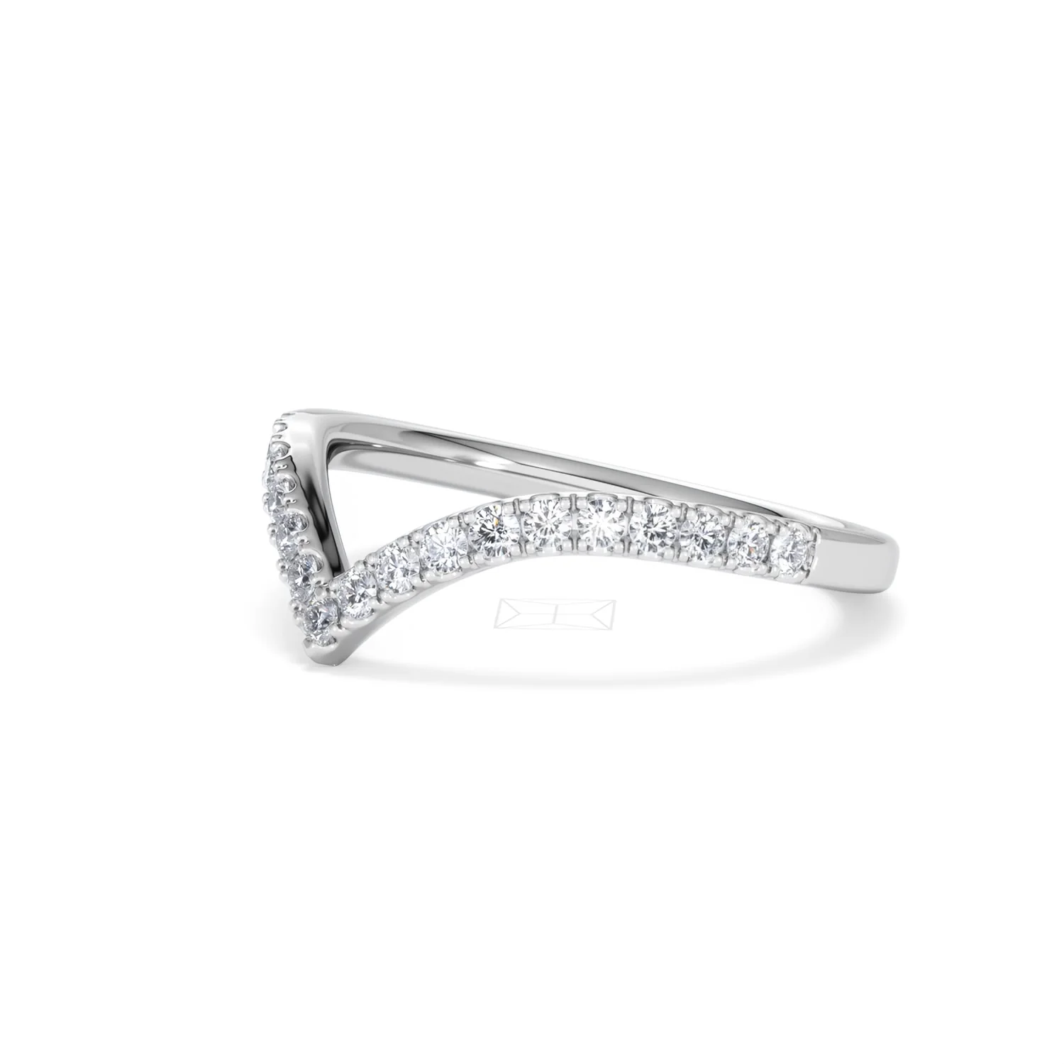 Vela 0.35ct Round Cut Lab Diamond Wishbone Wedding Ring in Platinum - Image 77