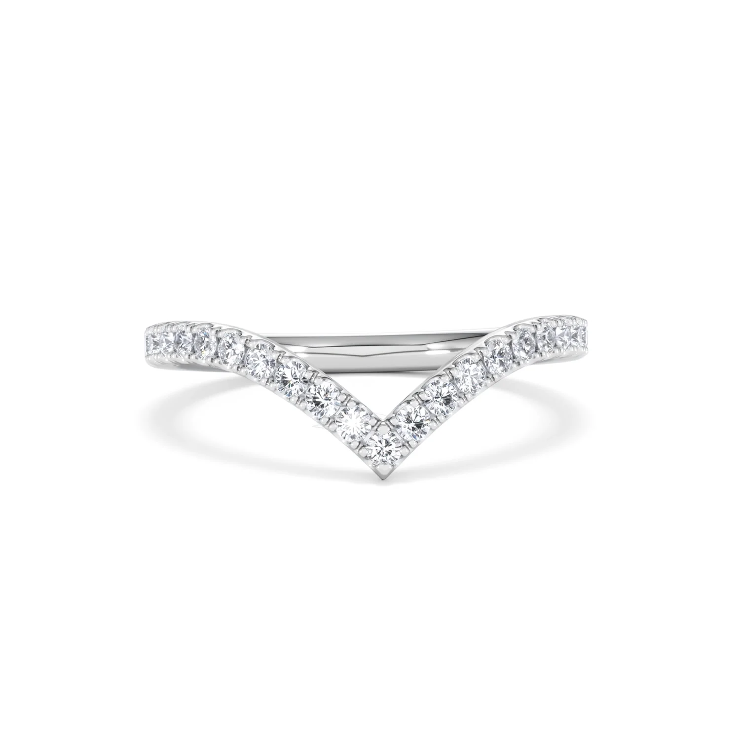 Vela 0.35ct Round Cut Lab Diamond Wishbone Wedding Ring in Platinum - Image 9