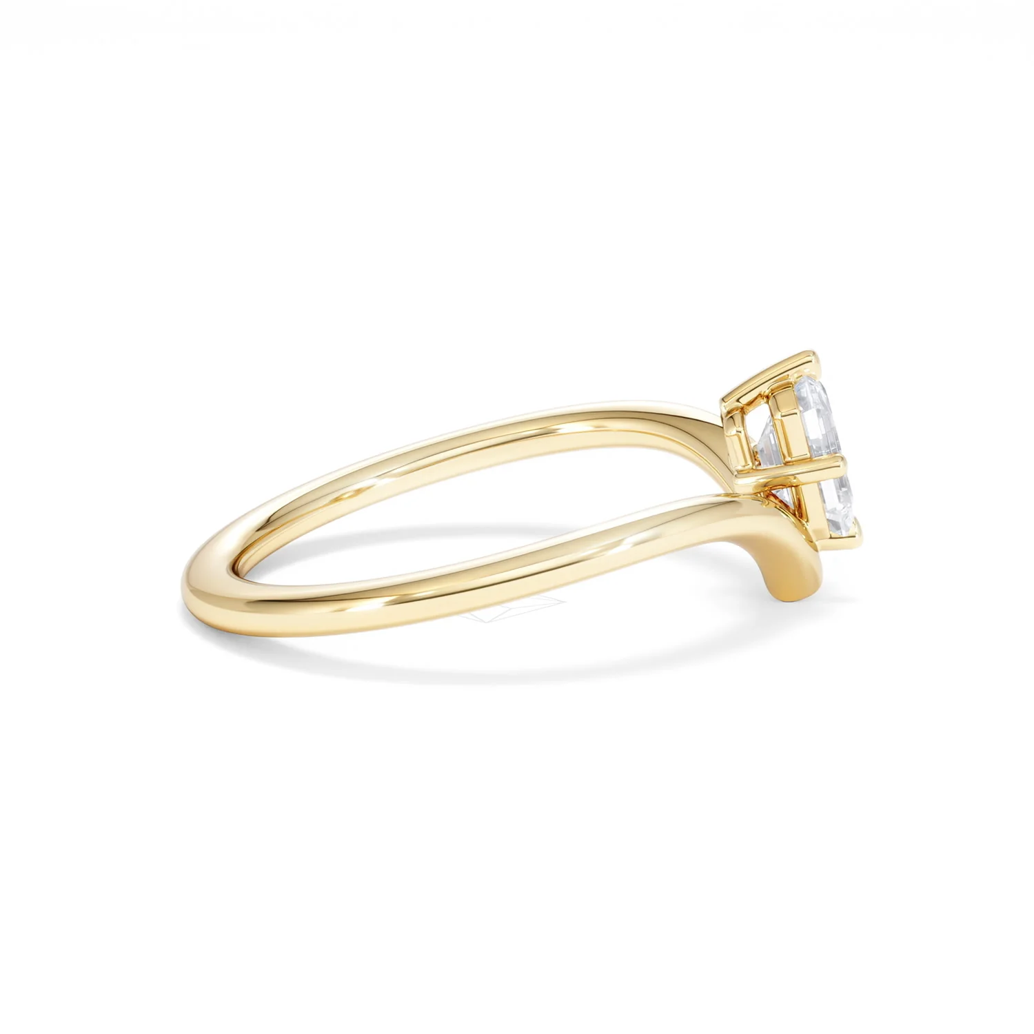 Vela 0.50ct Emerald Cut Lab Diamond Solitaire Engagement Ring in 18K Yellow Gold - Image 28