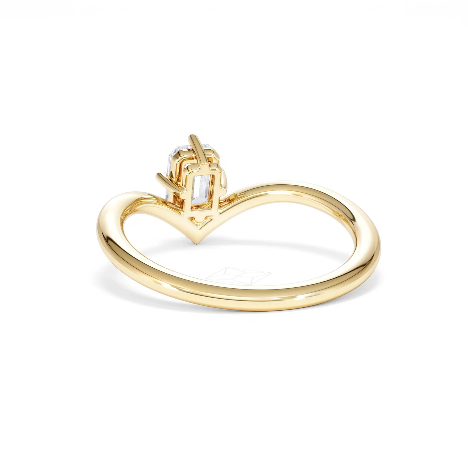 Vela 0.50ct Emerald Cut Lab Diamond Solitaire Engagement Ring in 18K Yellow Gold - Image 52