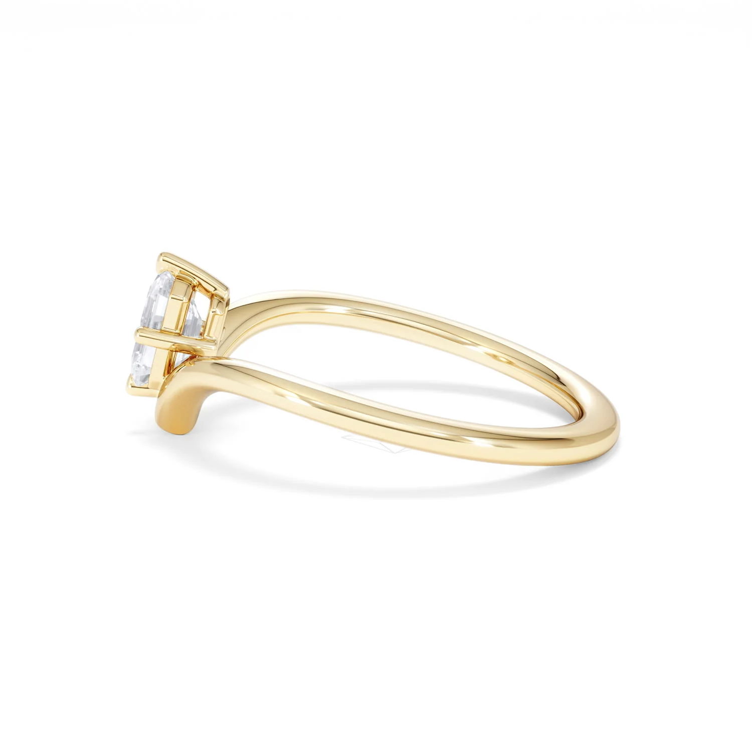 Vela 0.50ct Emerald Cut Lab Diamond Solitaire Engagement Ring in 18K Yellow Gold - Image 67
