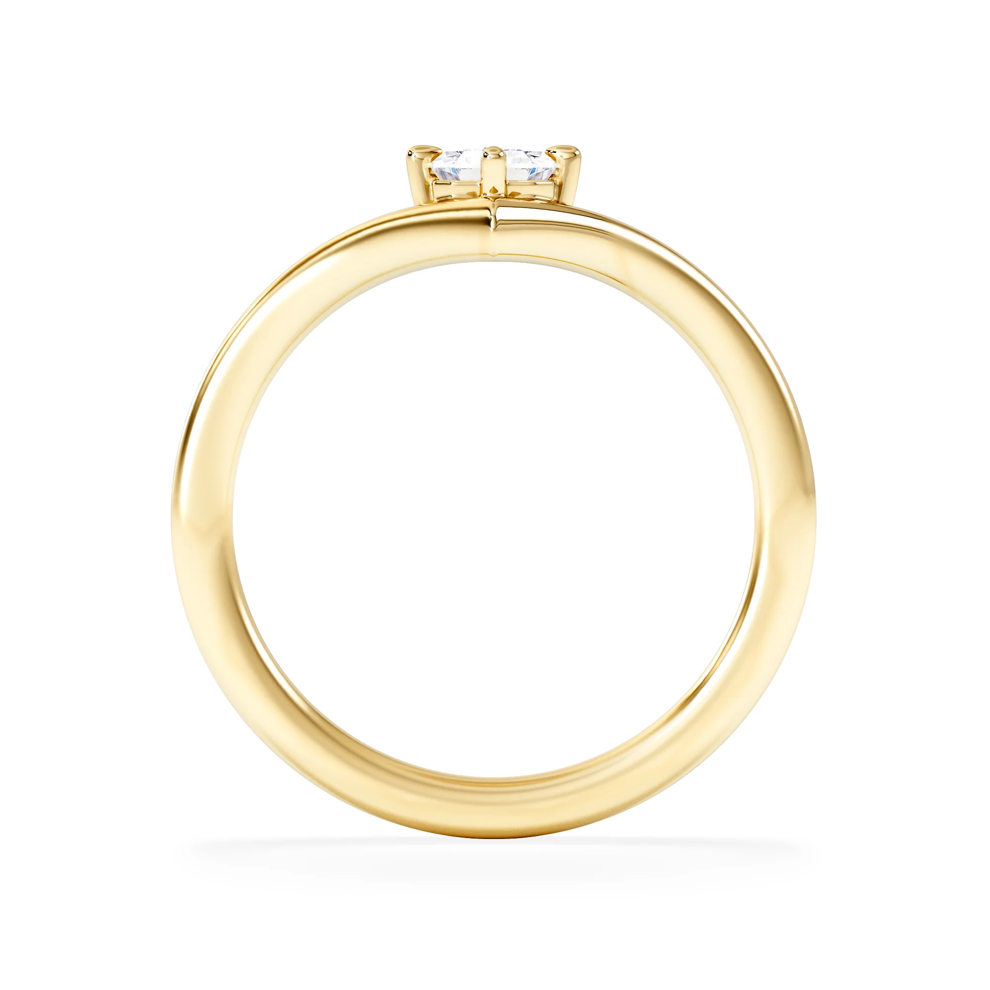 Vela 0.50ct Emerald Cut Lab Diamond Solitaire Engagement Ring in 18K Yellow Gold - Image 7