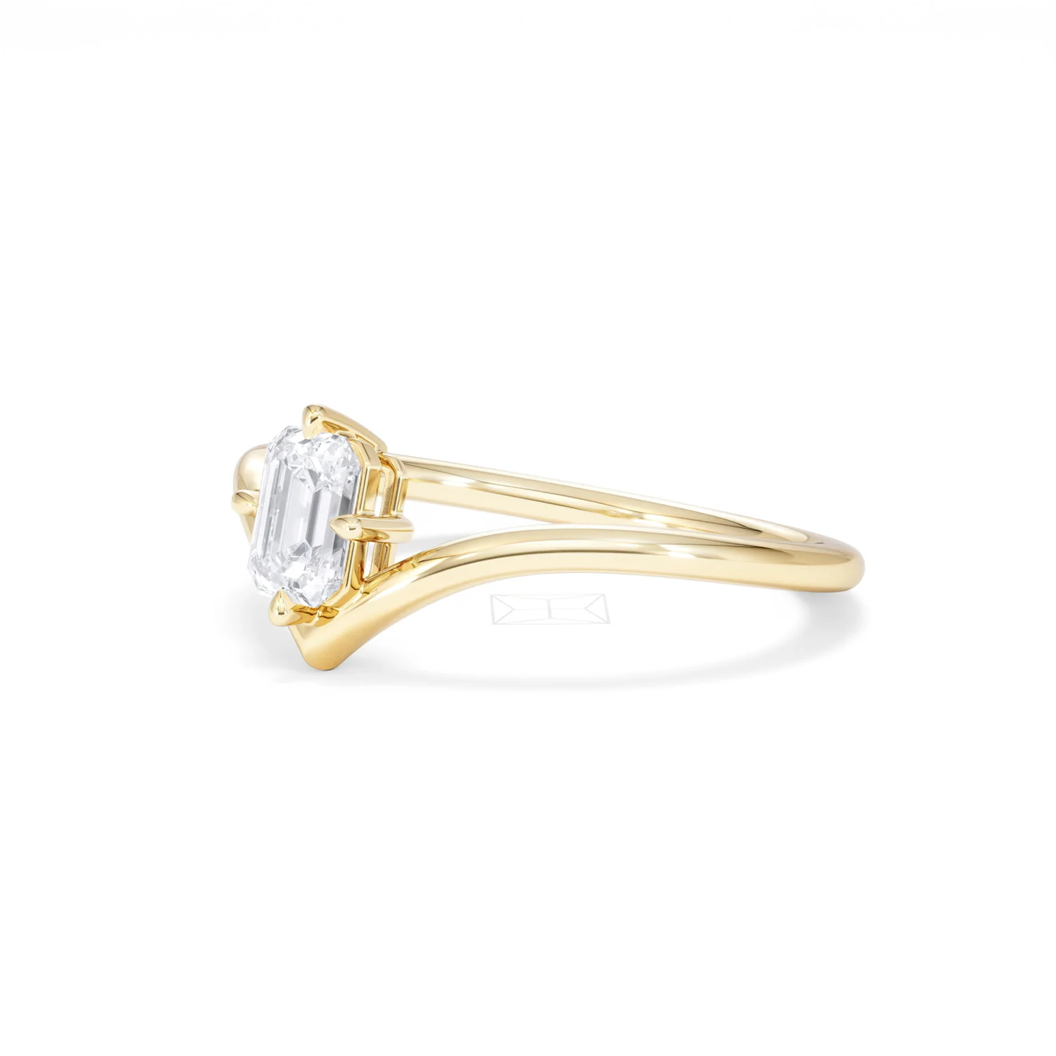 Vela 0.50ct Emerald Cut Lab Diamond Solitaire Engagement Ring in 18K Yellow Gold - Image 78
