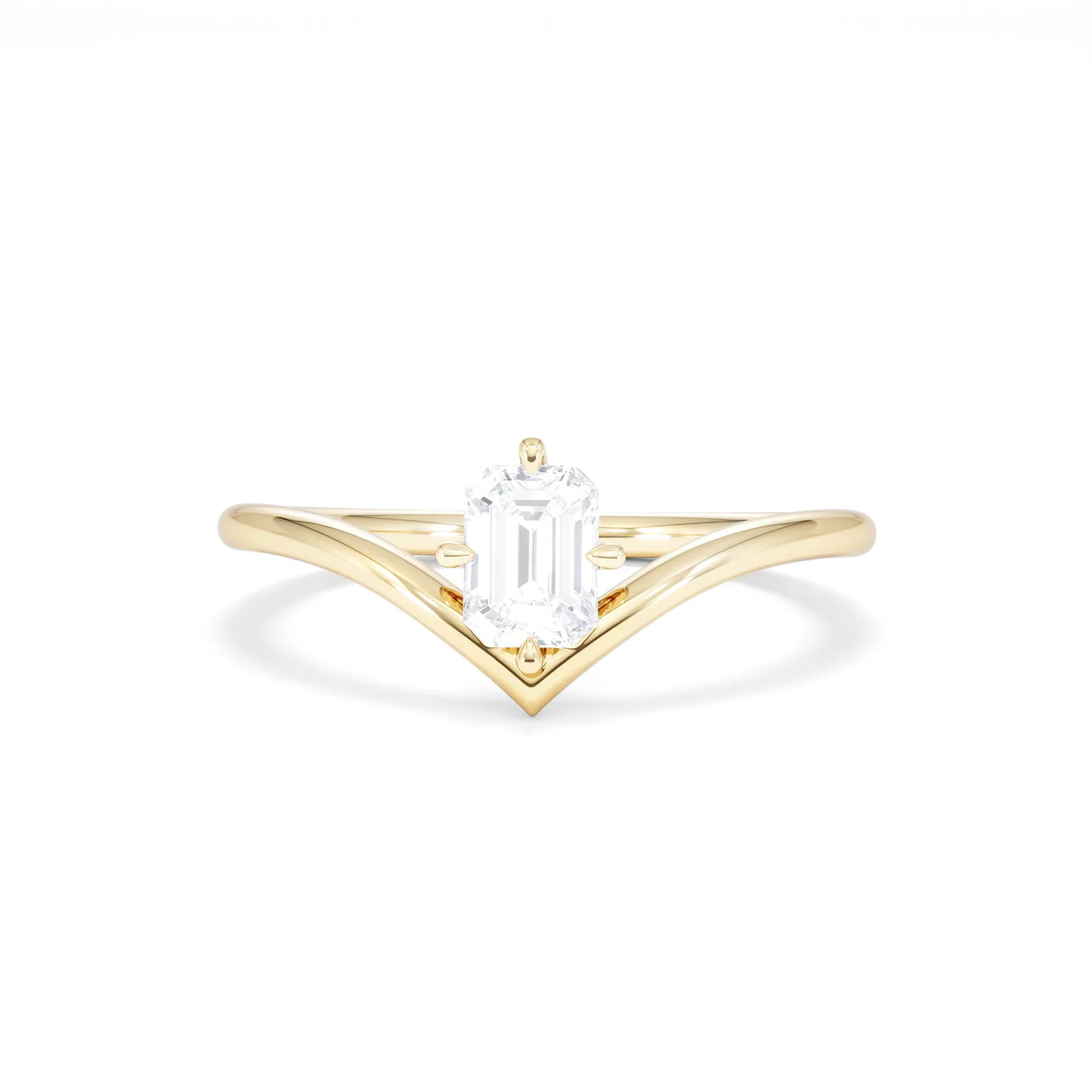 Vela 0.50ct Emerald Cut Lab Diamond Solitaire Engagement Ring in 18K Yellow Gold - Image 87