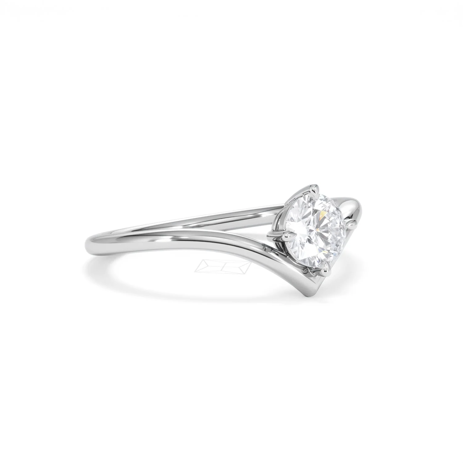 Vela 0.50ct Emerald Cut Lab Diamond Solitaire Engagement Ring in Platinum - Image 15