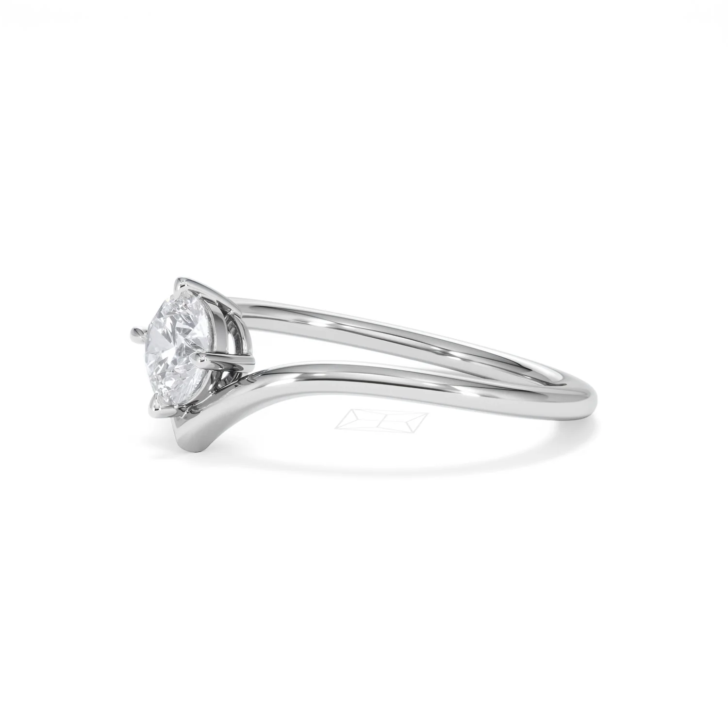 Vela 0.50ct Emerald Cut Lab Diamond Solitaire Engagement Ring in Platinum - Image 74