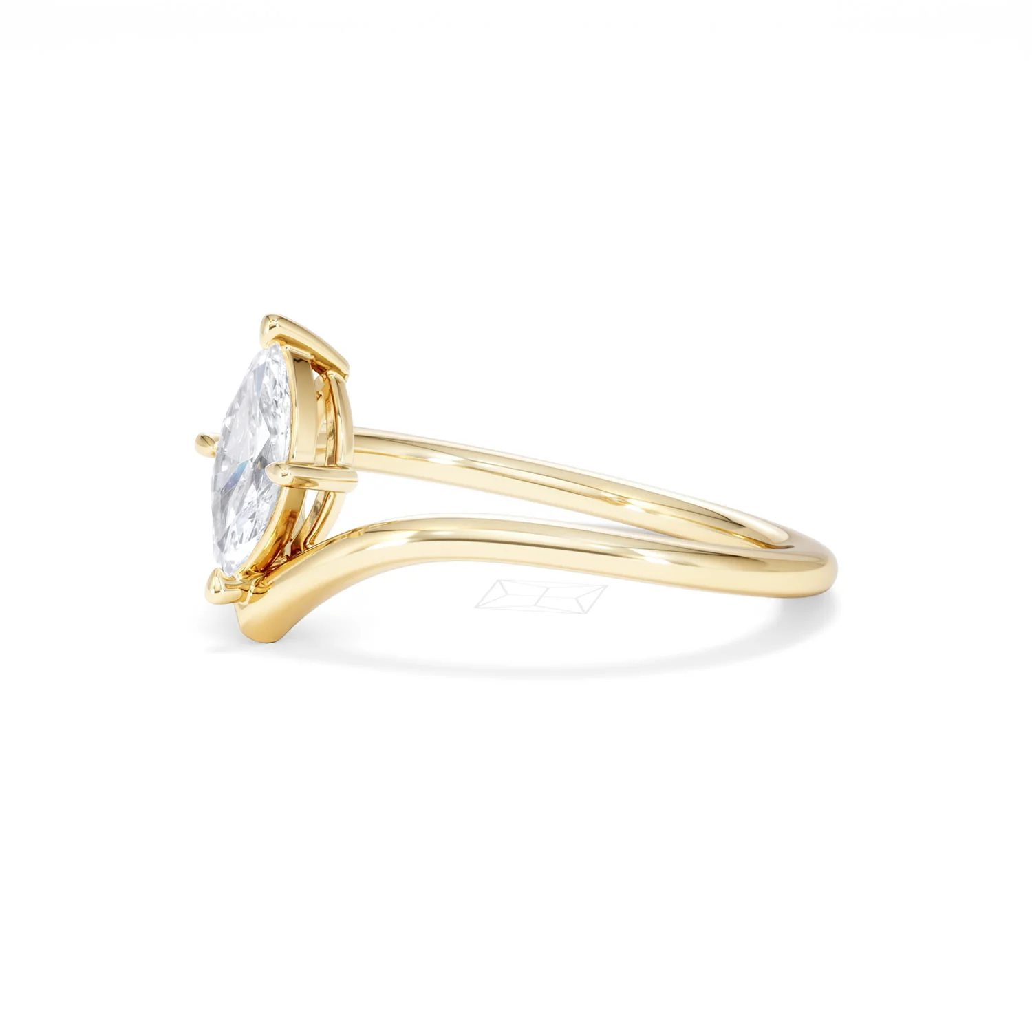 Vela 0.50ct Marquise Cut Lab Diamond Solitaire Engagement Ring in 18K Yellow Gold - Image 75