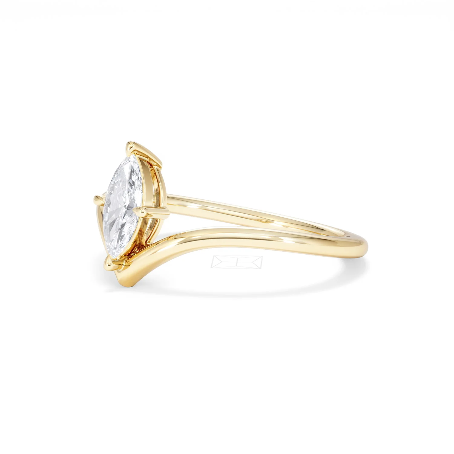 Vela 0.50ct Marquise Cut Lab Diamond Solitaire Engagement Ring in 18K Yellow Gold - Image 77