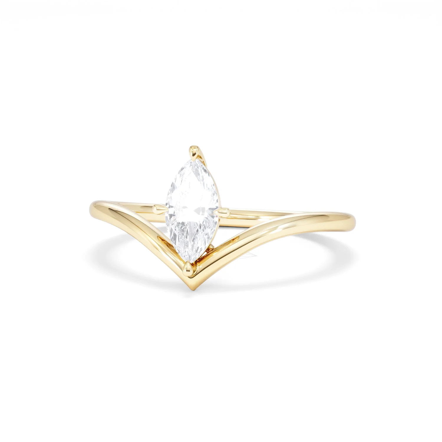 Vela 0.50ct Marquise Cut Lab Diamond Solitaire Engagement Ring in 18K Yellow Gold - Image 85